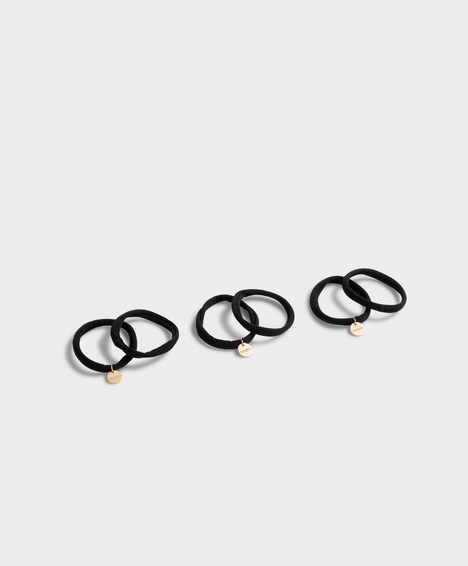 6 Oysho plaque hair ties