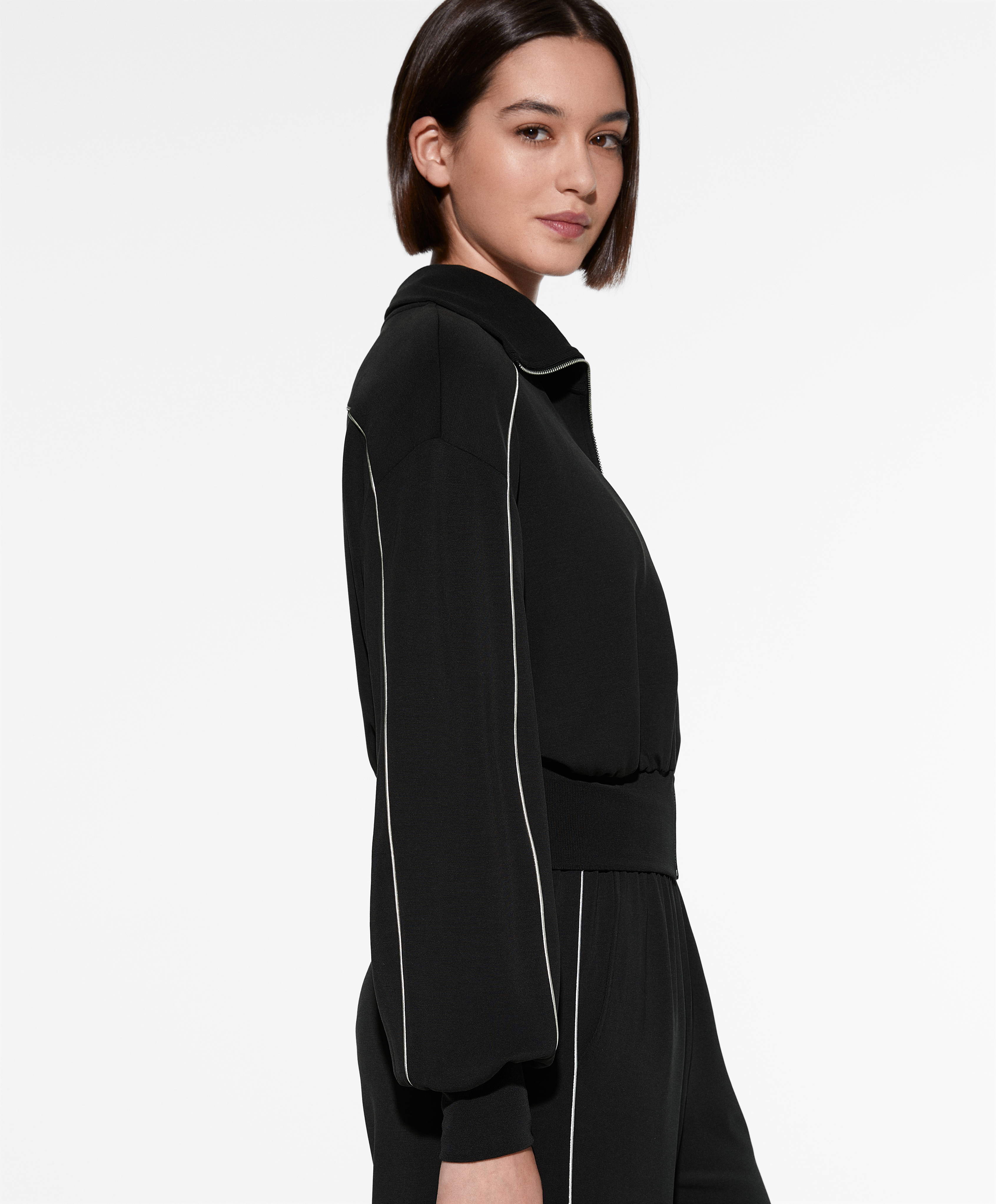 Jacket with modal and piping