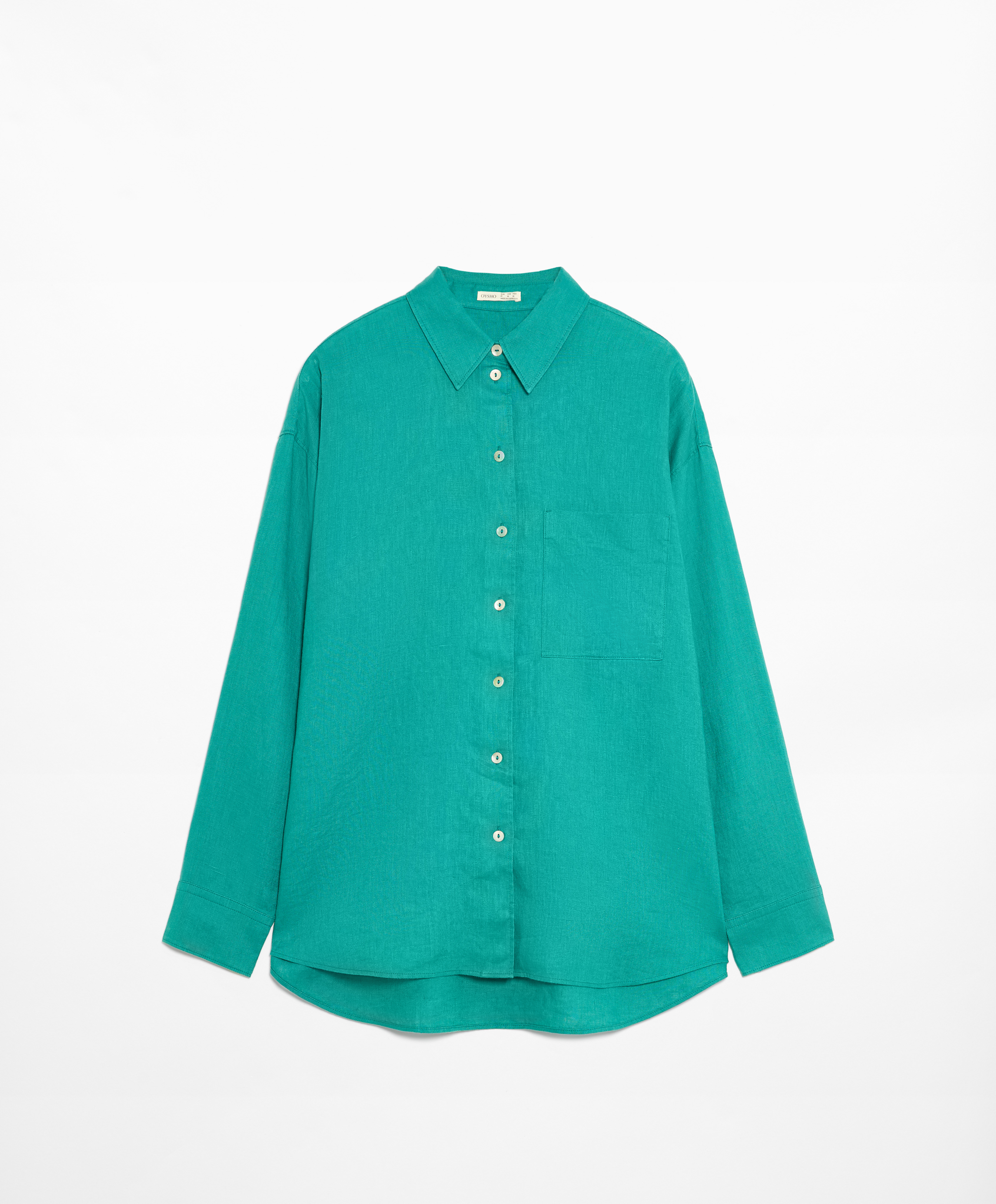 100% linen long-sleeved shirt