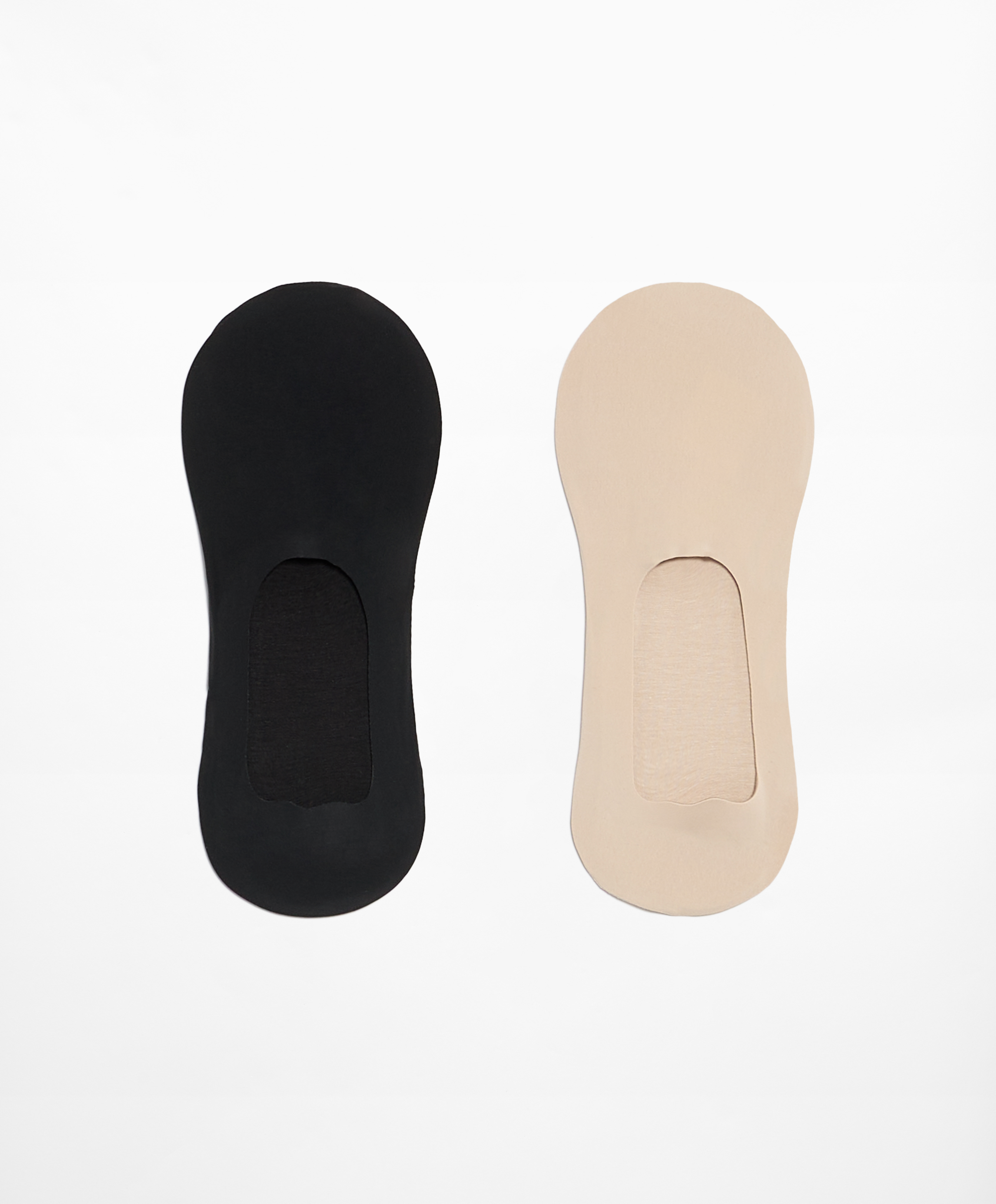 2 pairs of high-cut invisible socks with microfibre