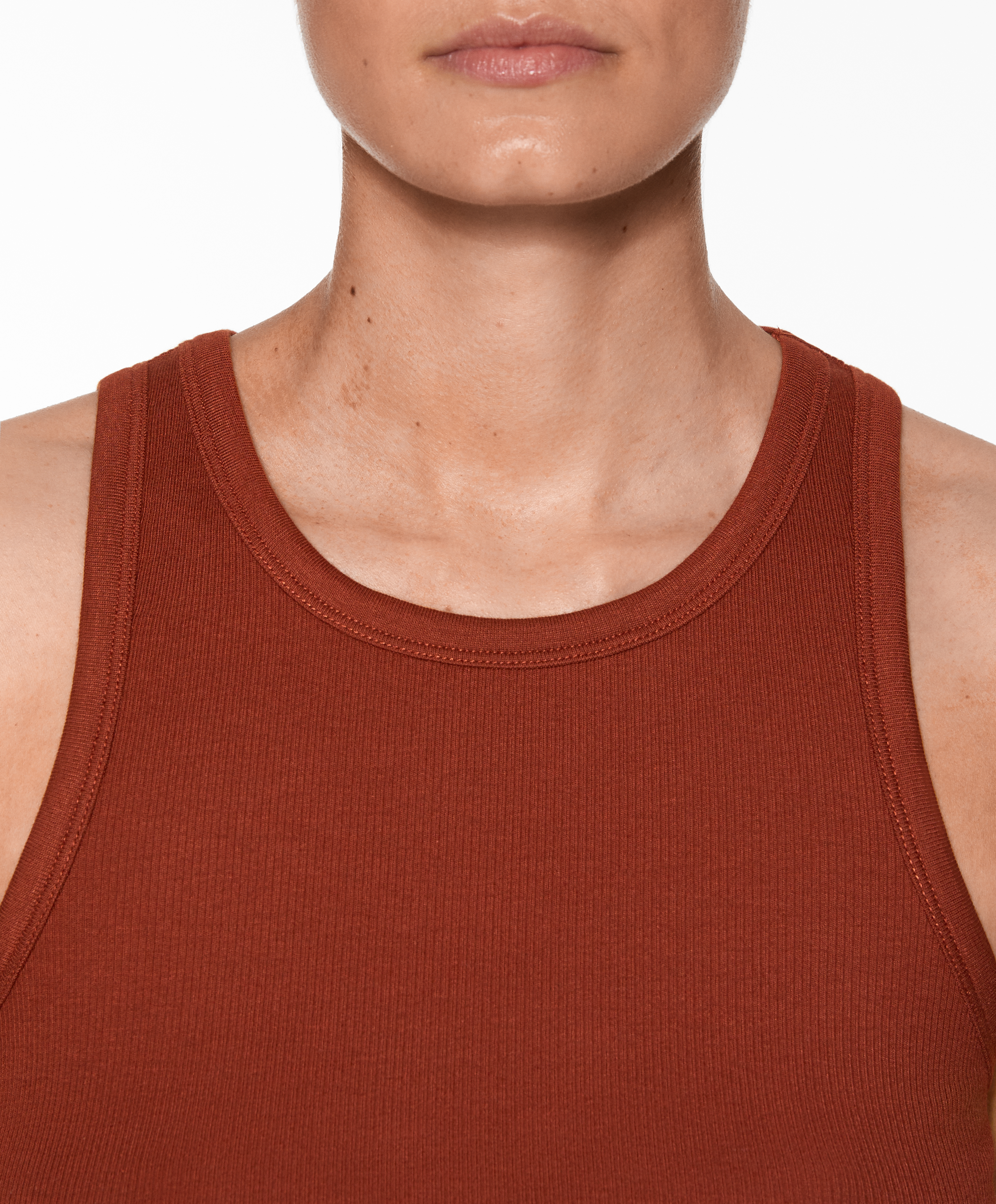 Rib vest top with cotton and modal