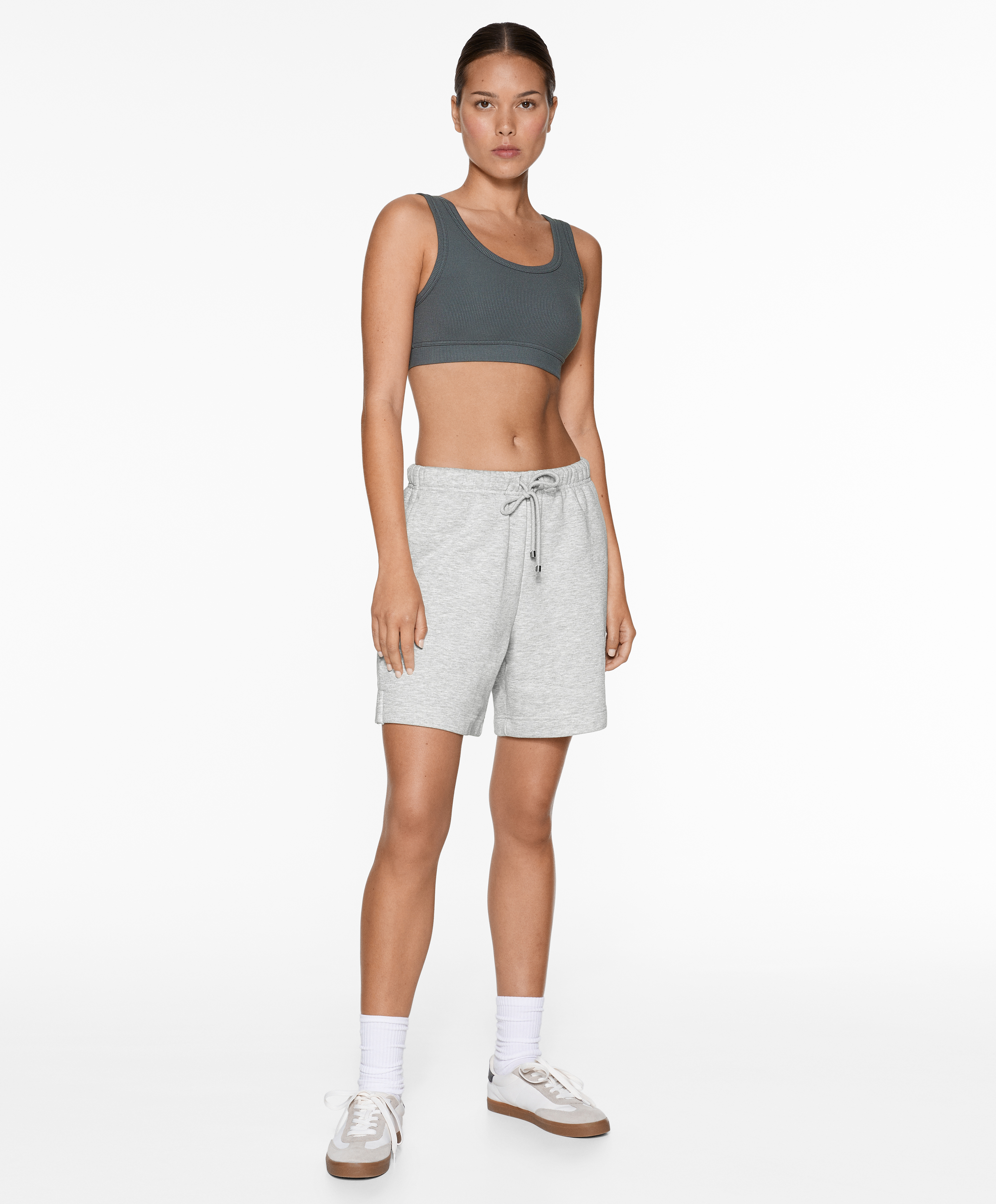 Rib bra top with modal