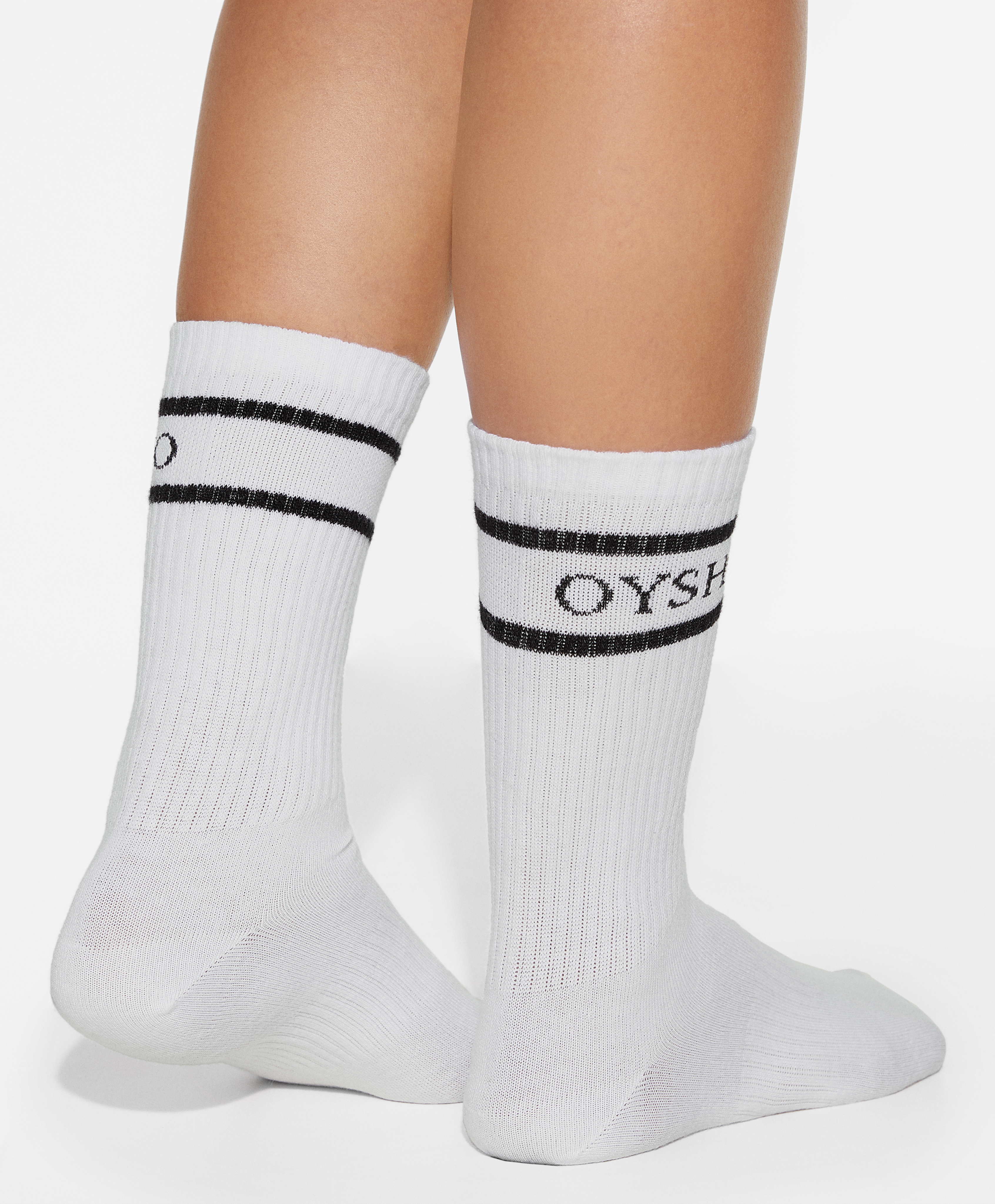 Stripe rib classic sports socks in a cotton blend