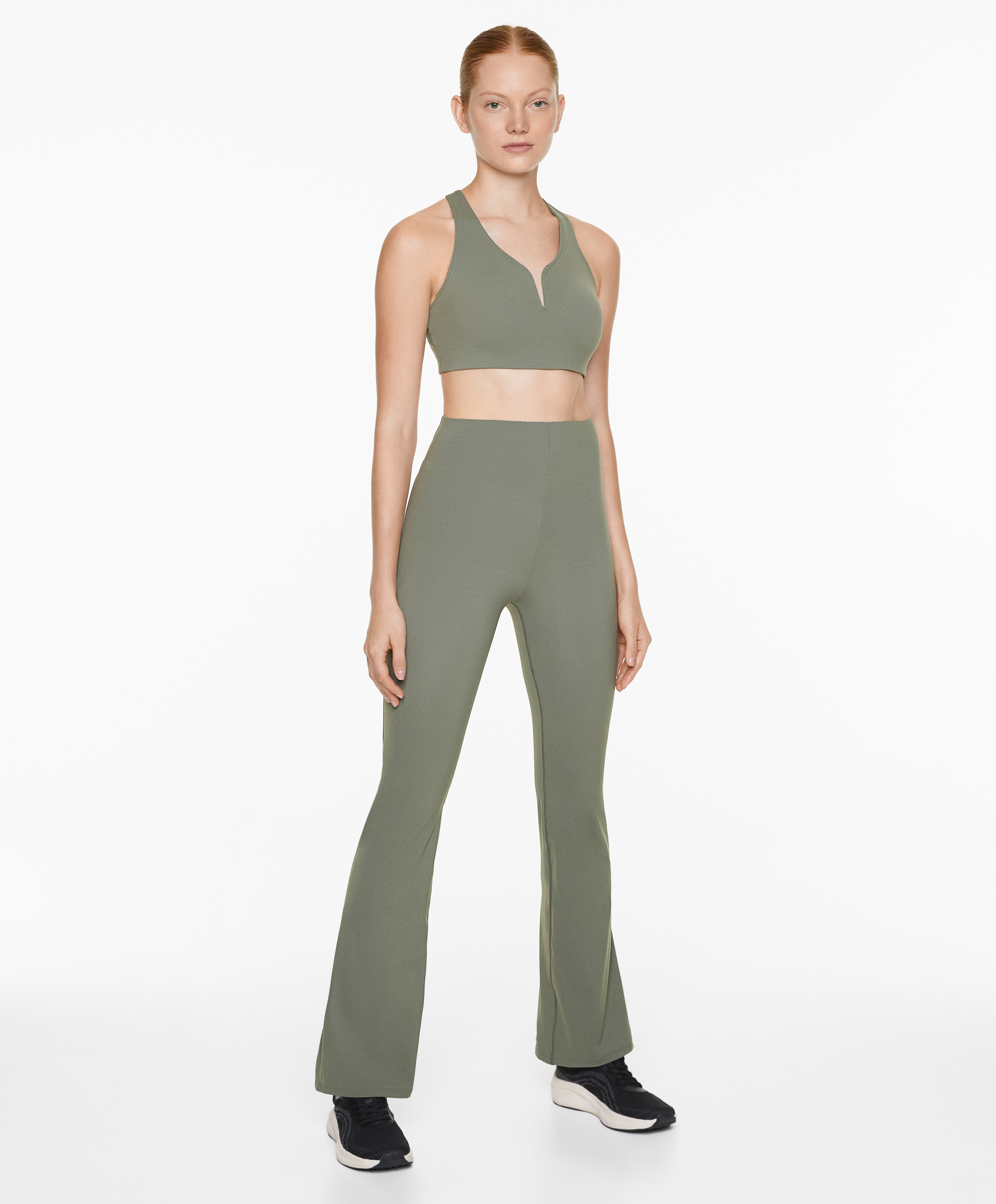 Raise up core control compressive flare trousers