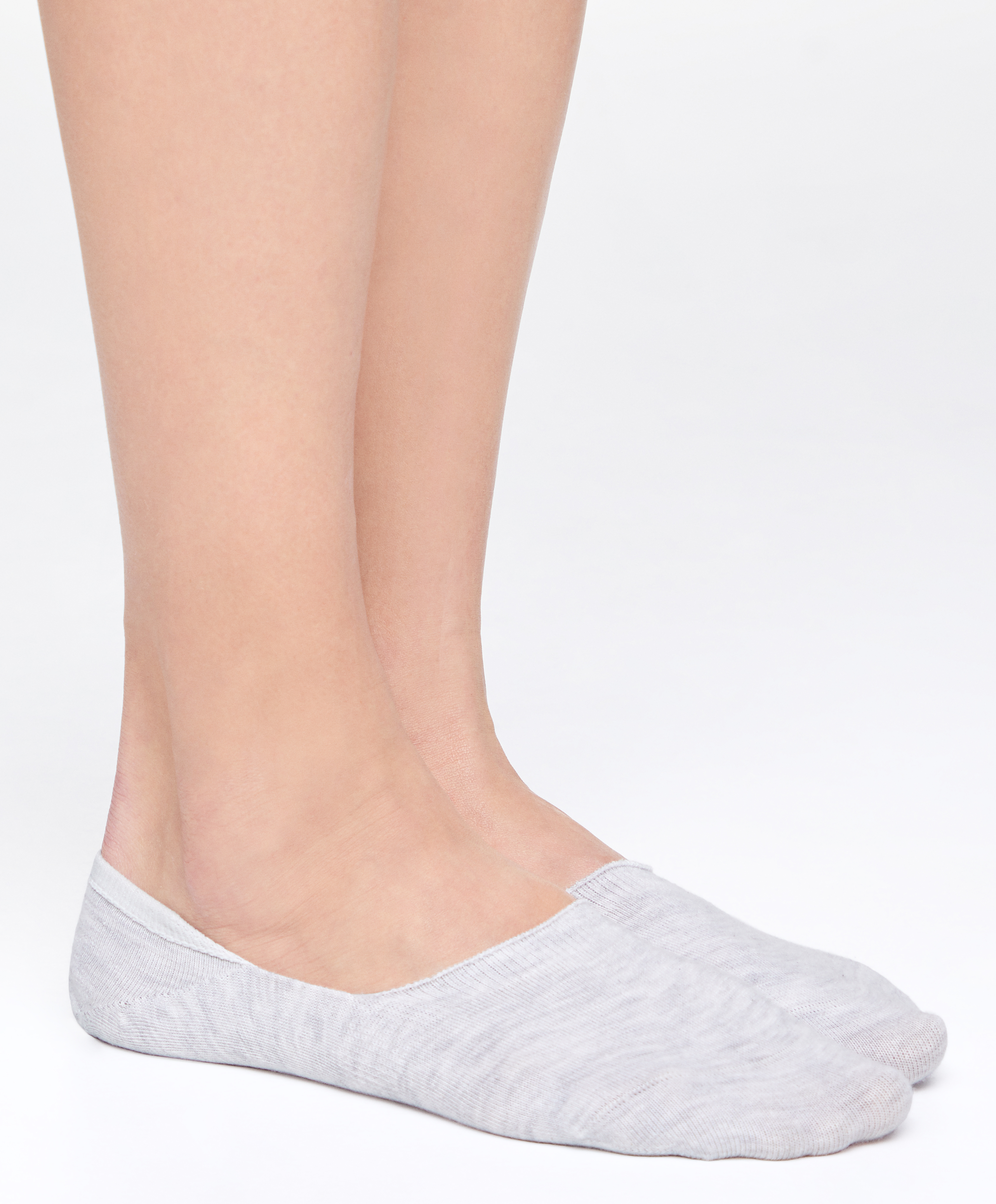 2 pairs of high-cut cotton blend invisible socks