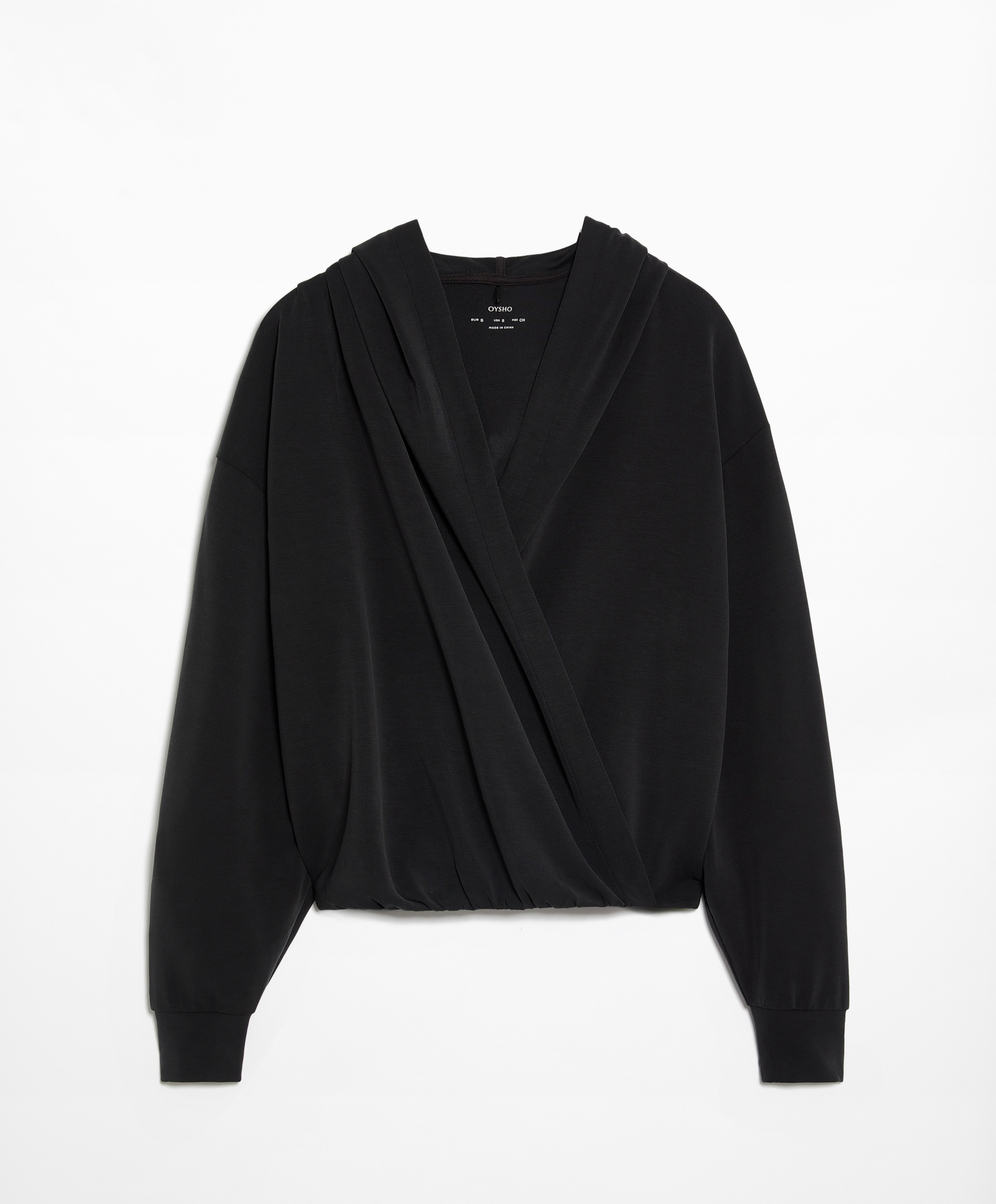 Hooded wrap sweatshirt with modal