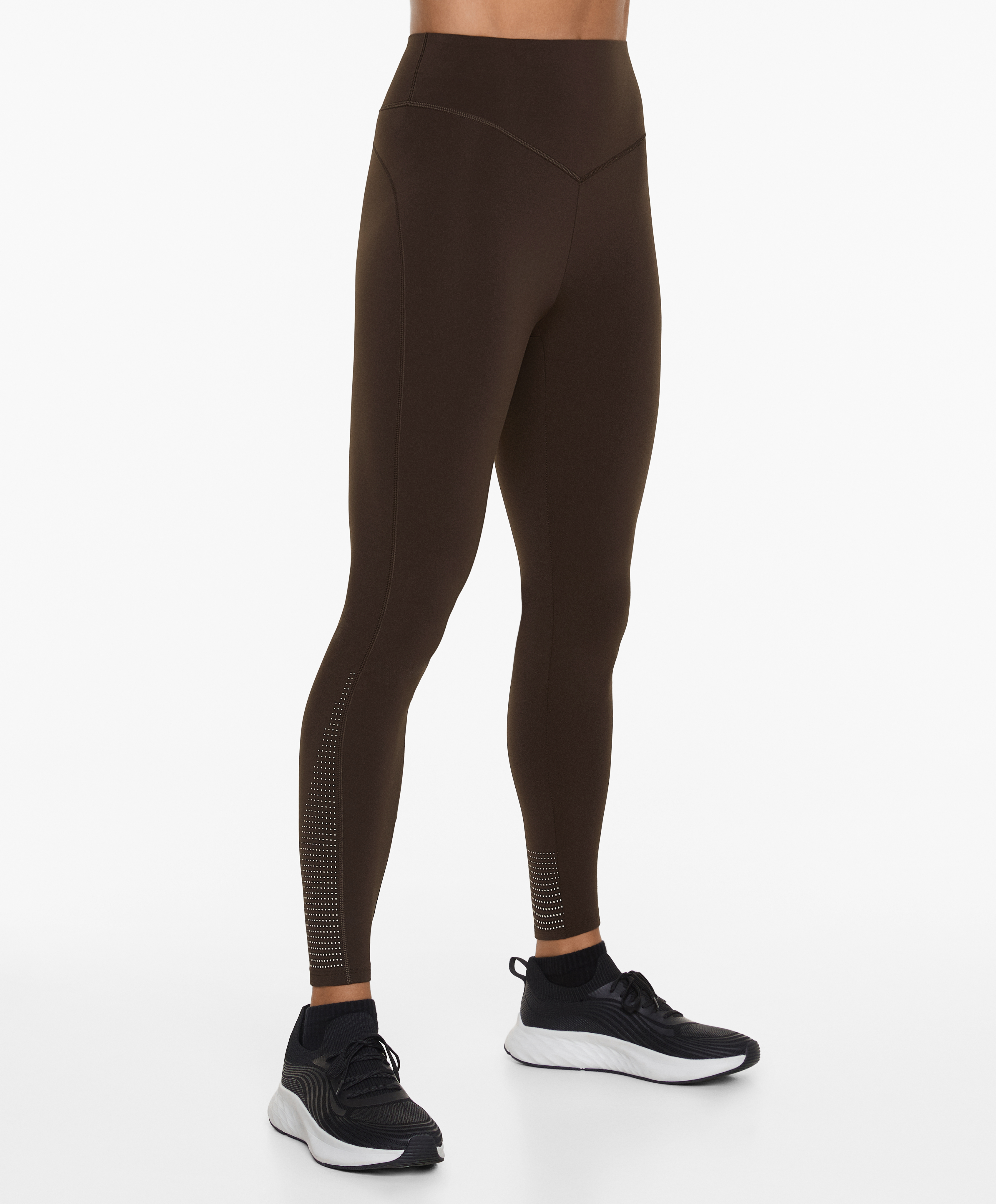 Compressive running high-rise 65cm ankle-length leggings