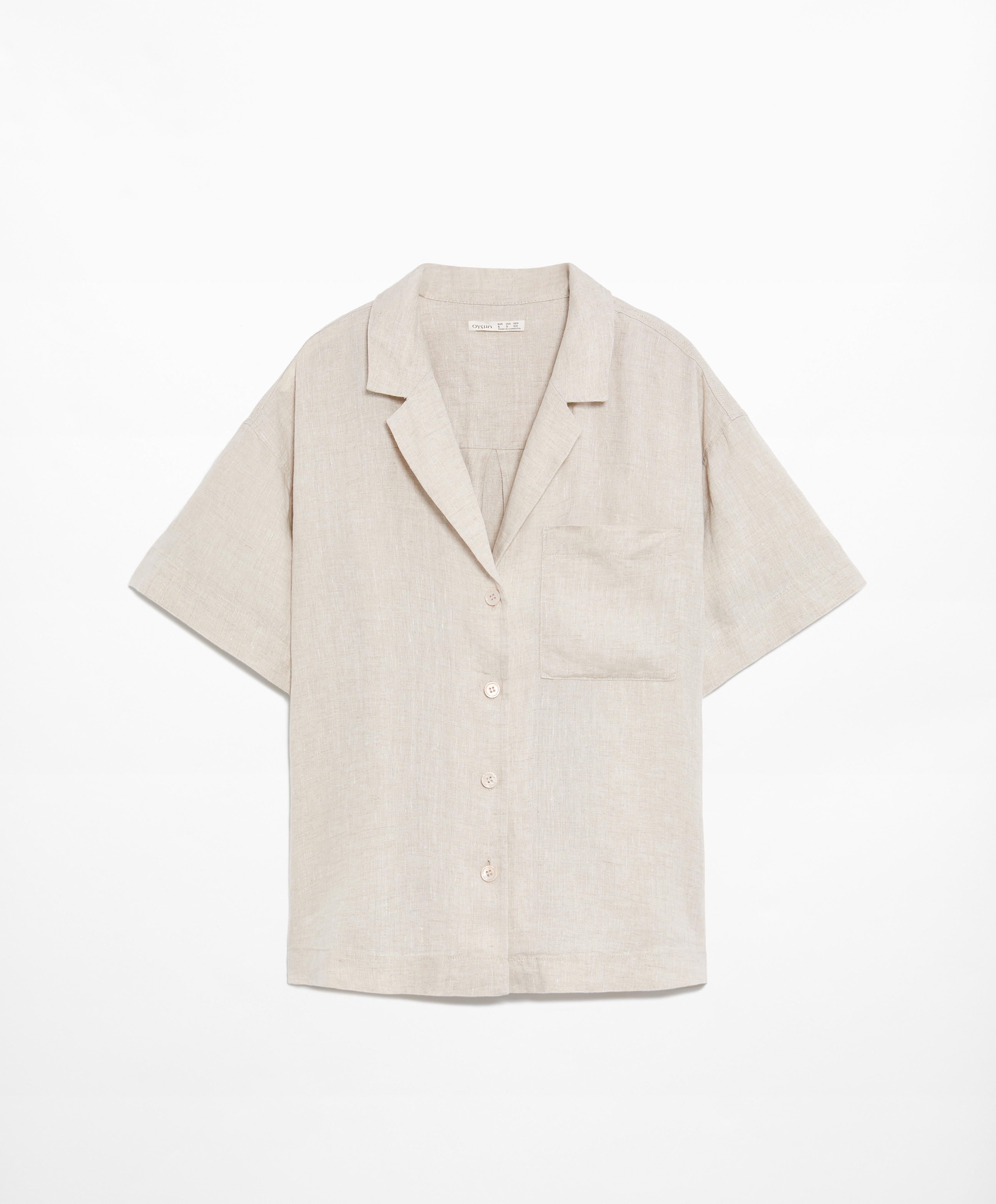 100% linen short sleeve shirt