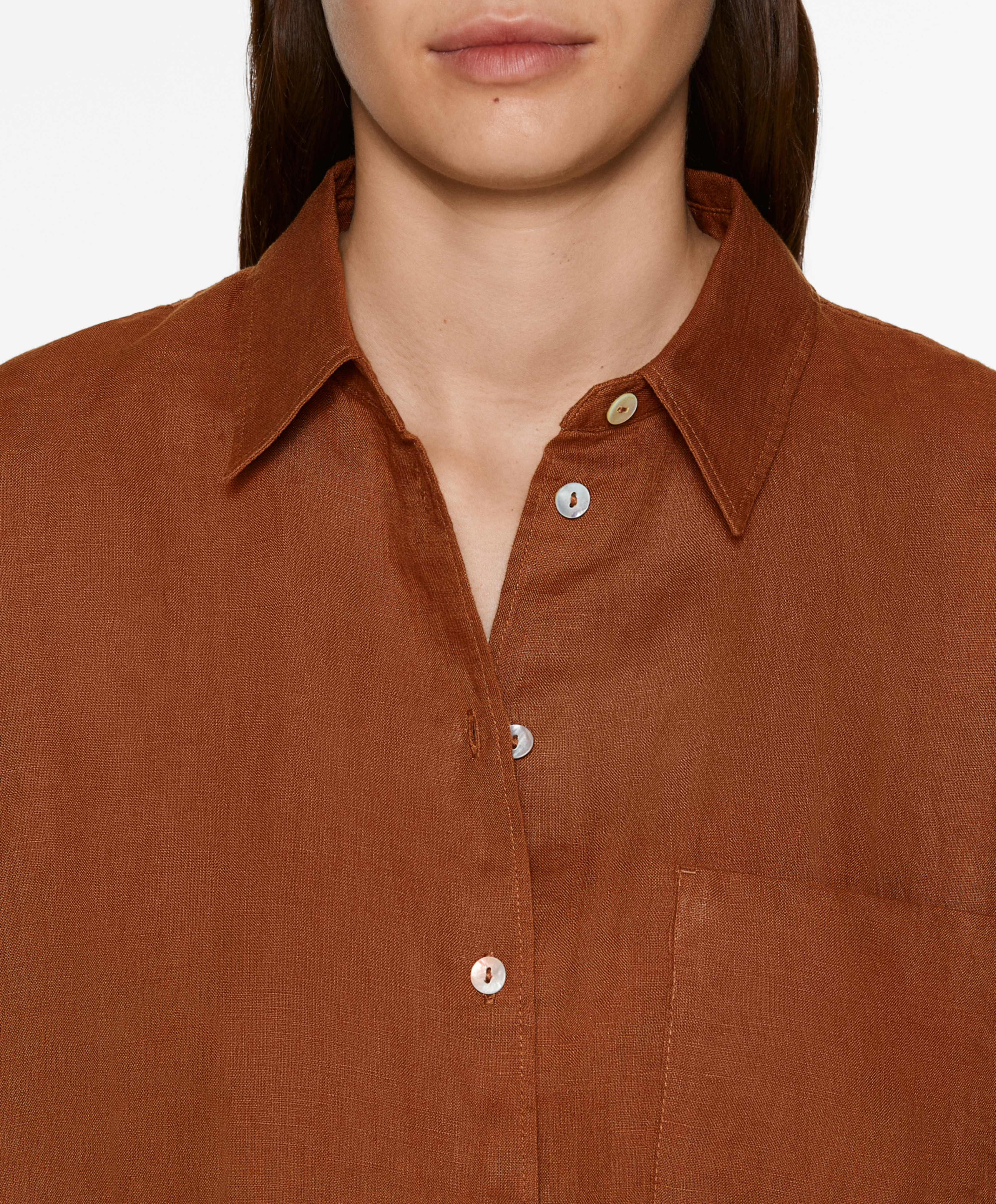 100% linen long-sleeved shirt