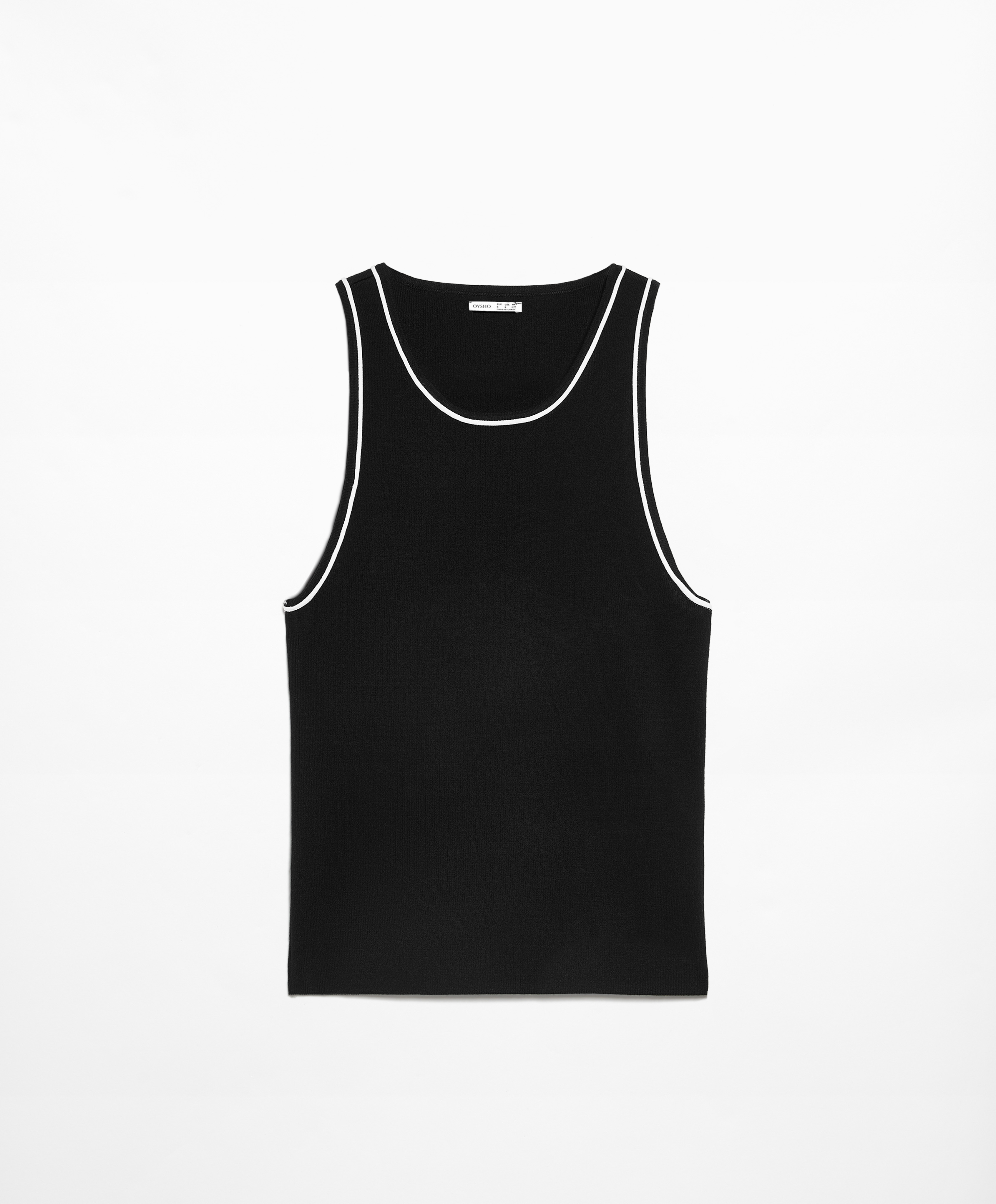 Knit sleeveless top with contrast trim