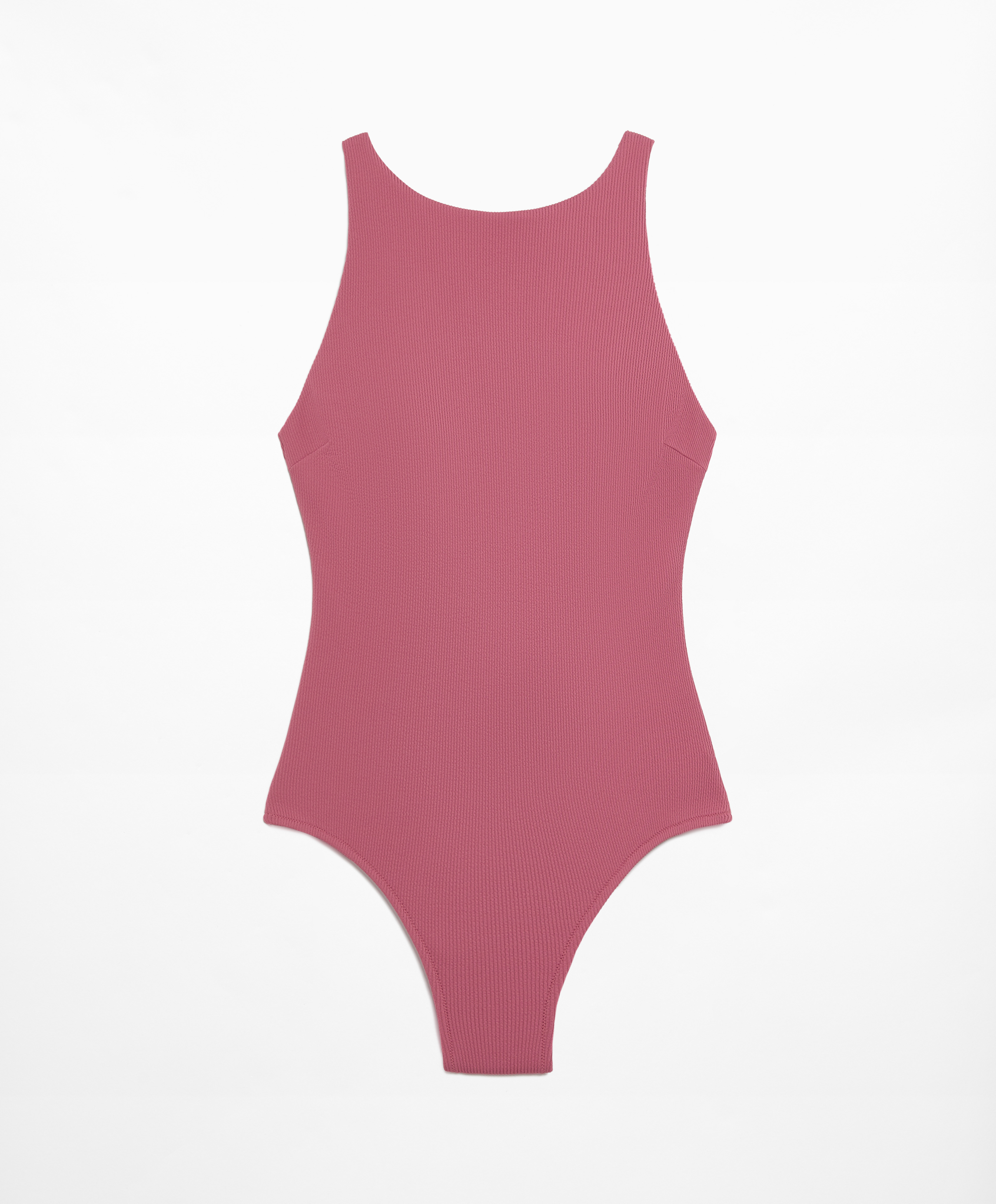 Rib halter swimsuit