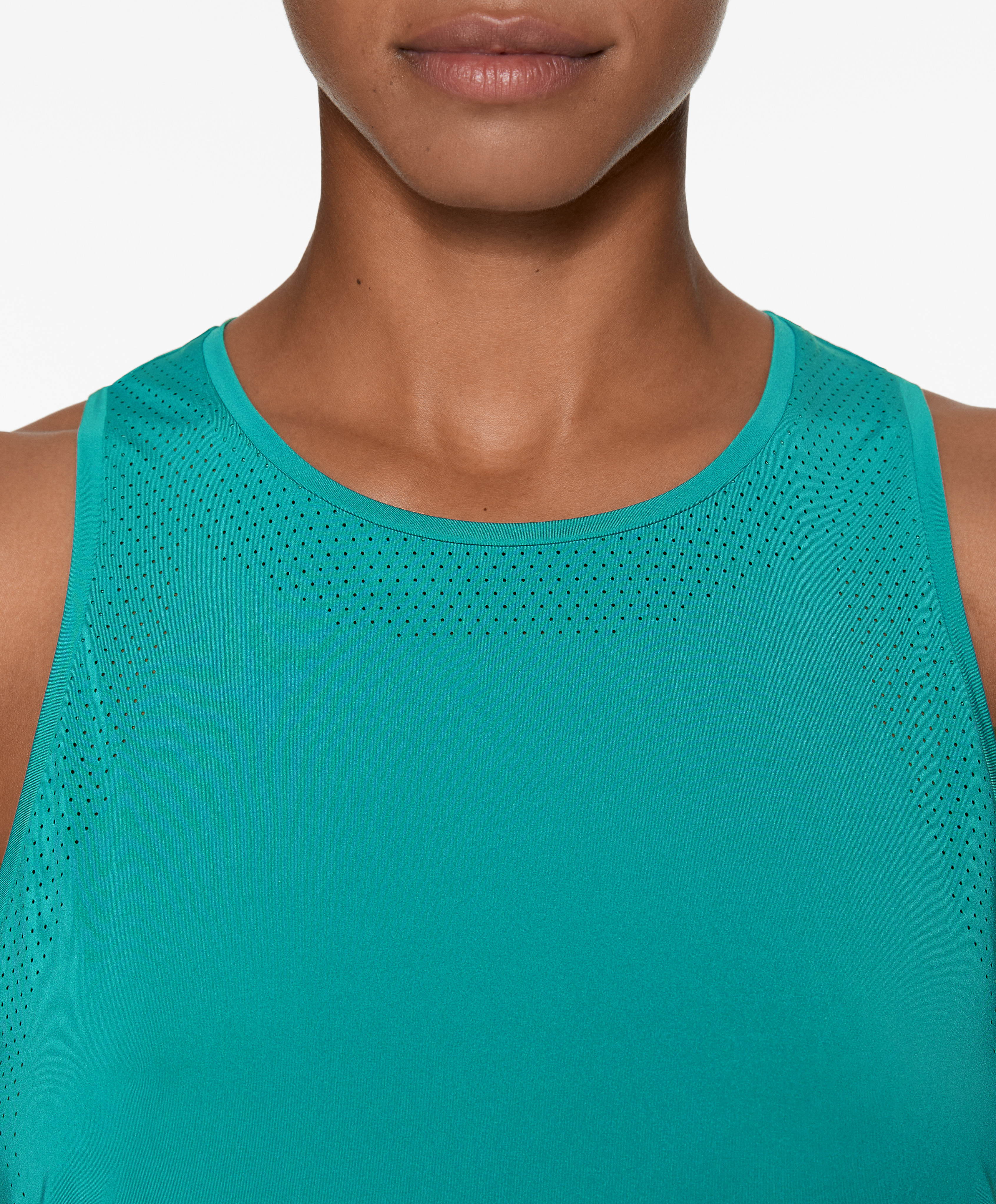 Sleeveless technical T-shirt with open back
