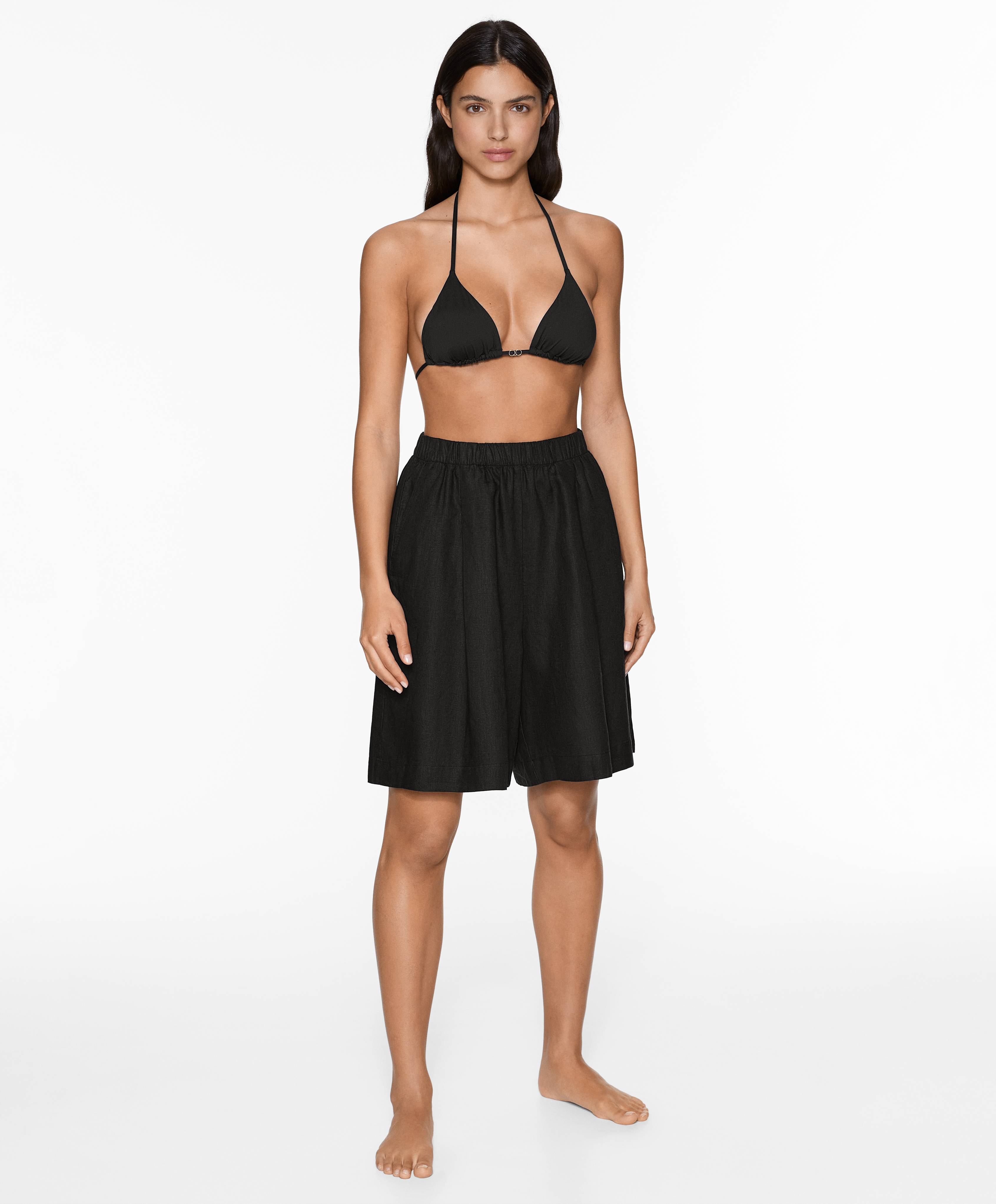 100% linen Bermuda shorts