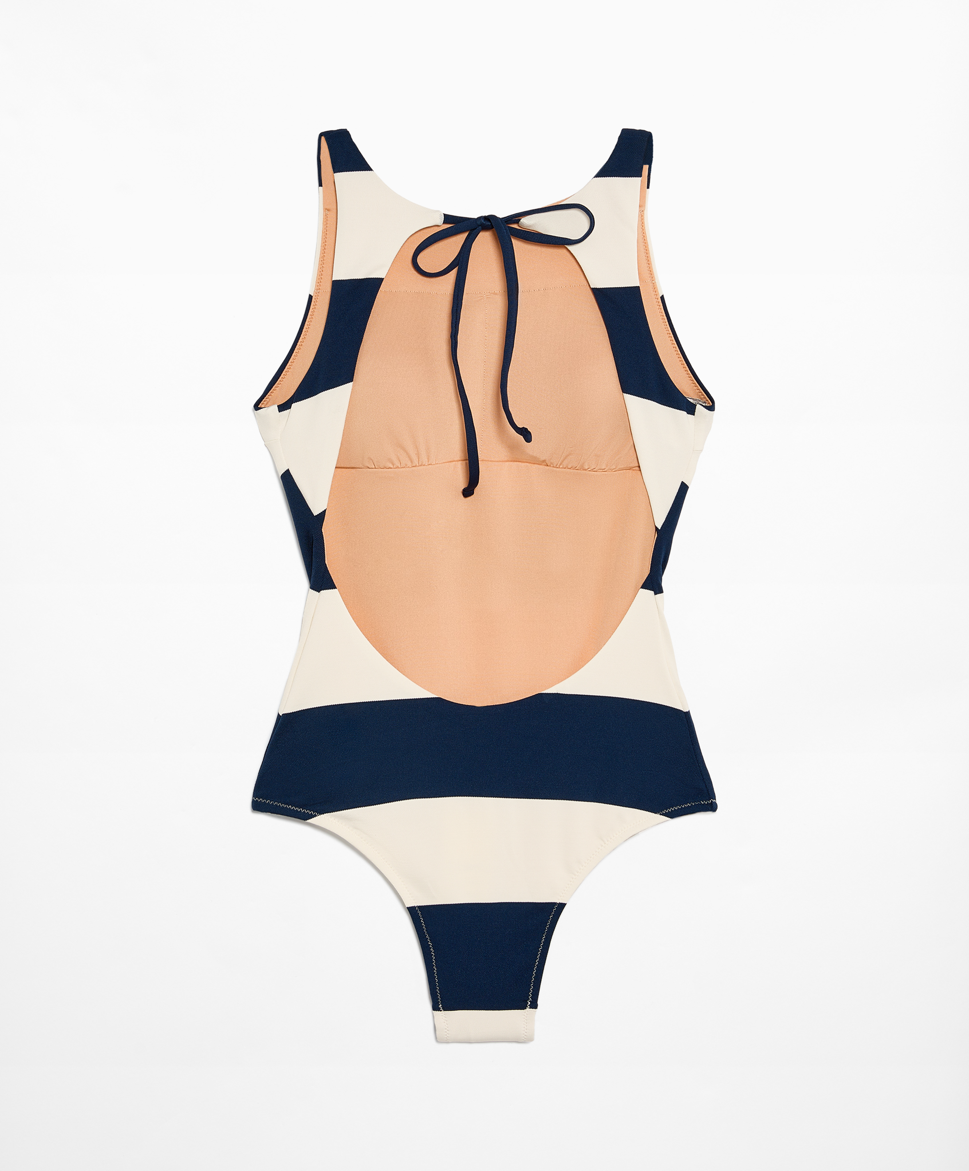 Stripe halter swimsuit