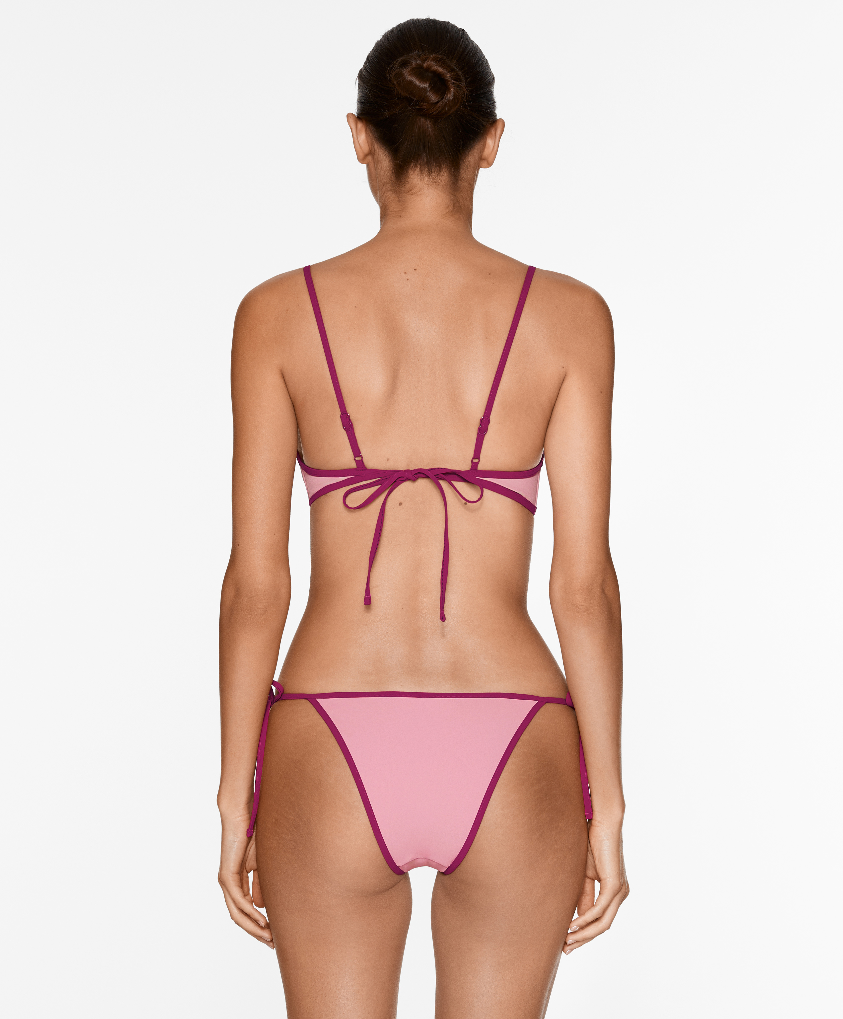 Contrast trim medium-coverage tie bikini briefs