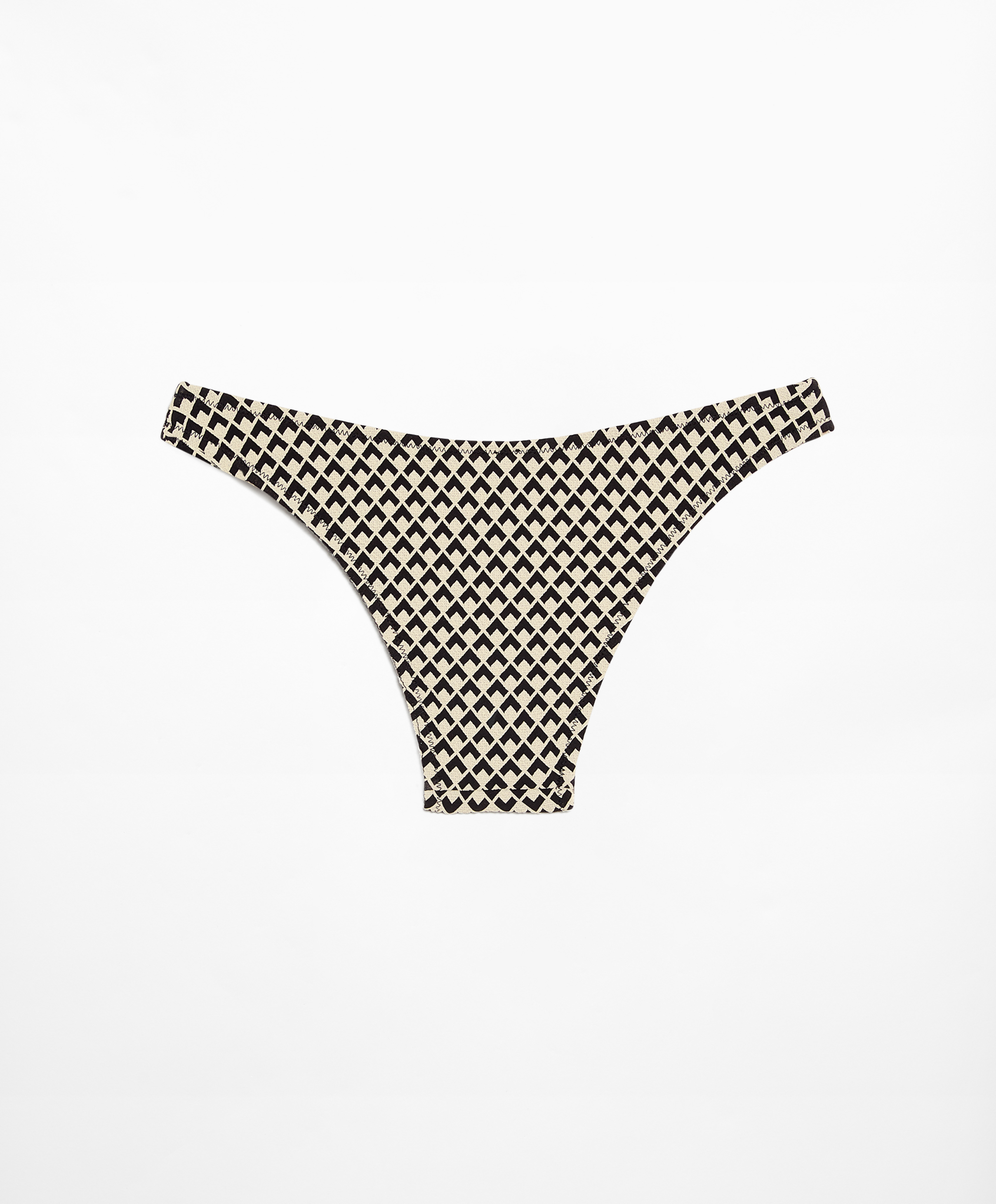 Geometric jacquard medium-coverage U-cut bikini briefs