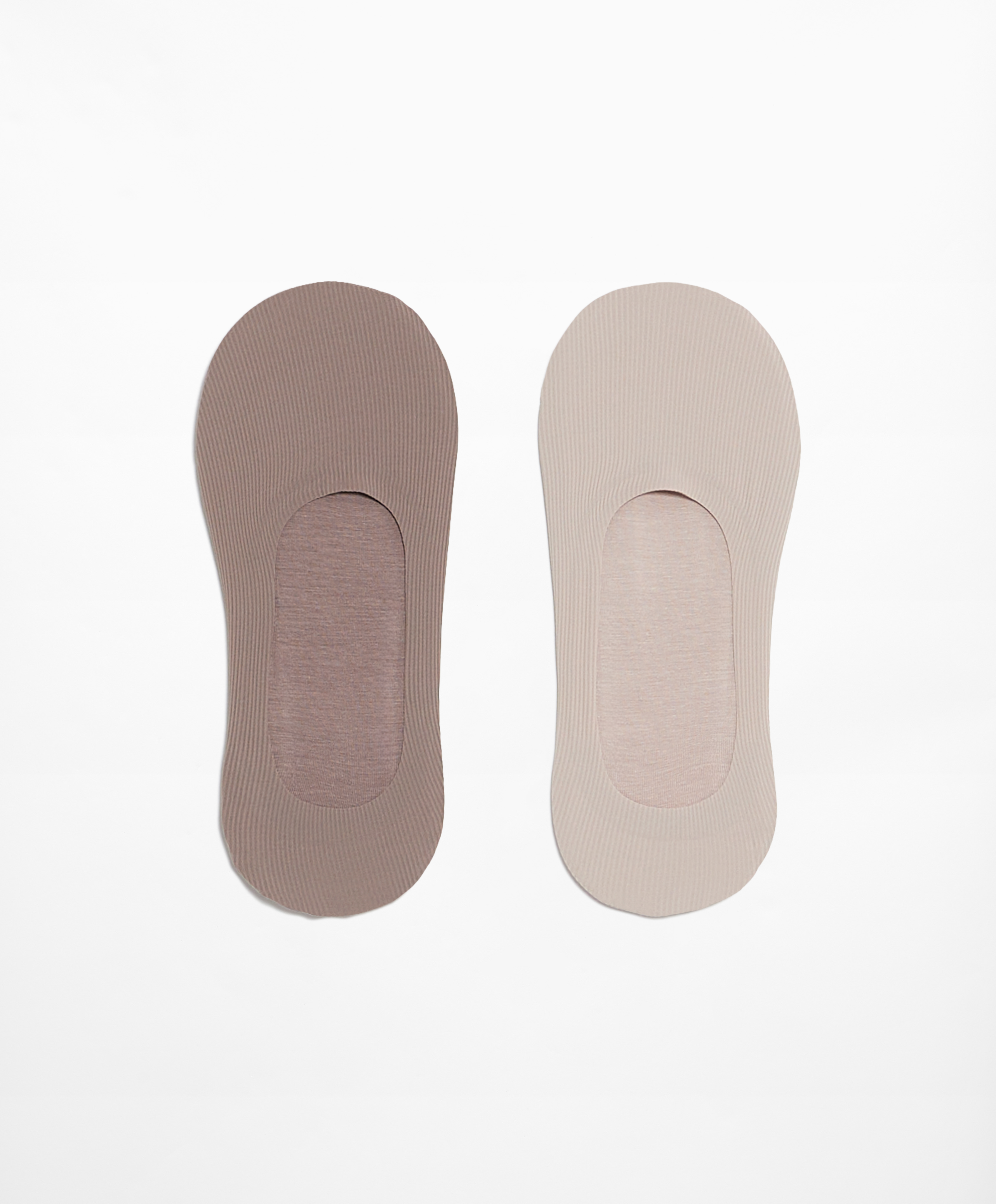 2 pairs of medium-cut cotton blend invisible socks