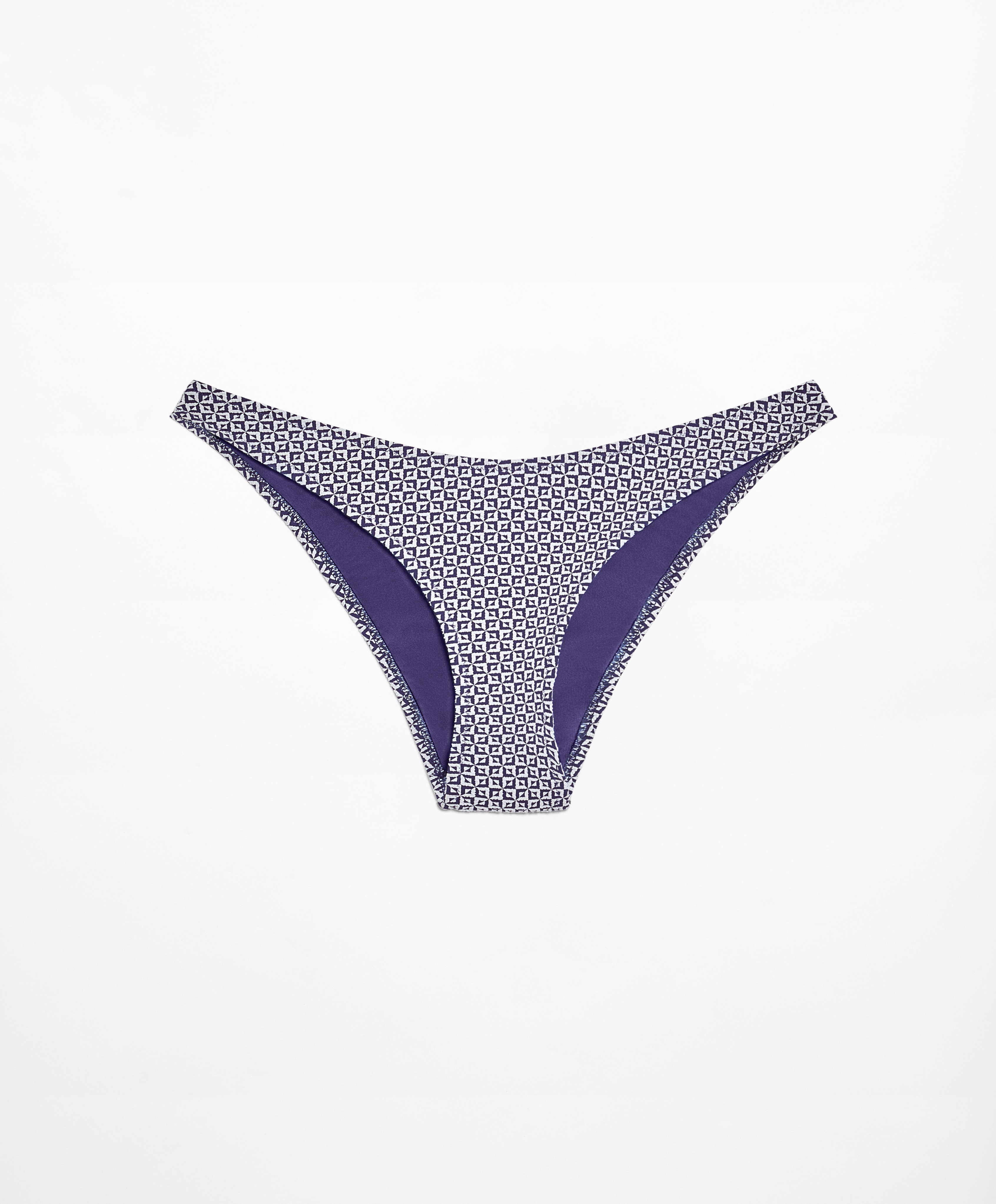 Geometric jacquard medium-coverage U-cut bikini briefs
