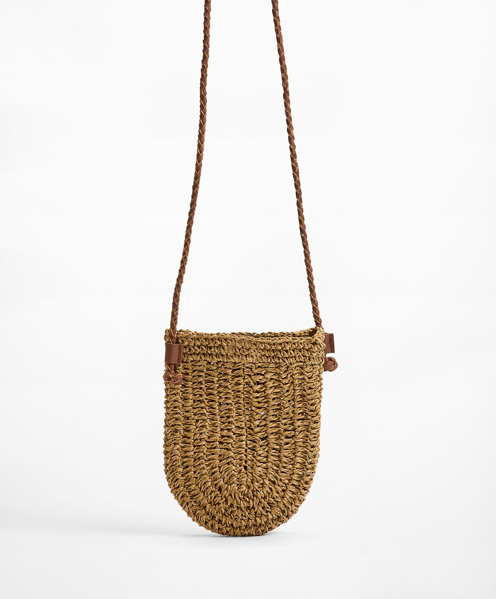 Mobile phone bag with braided crossover strap