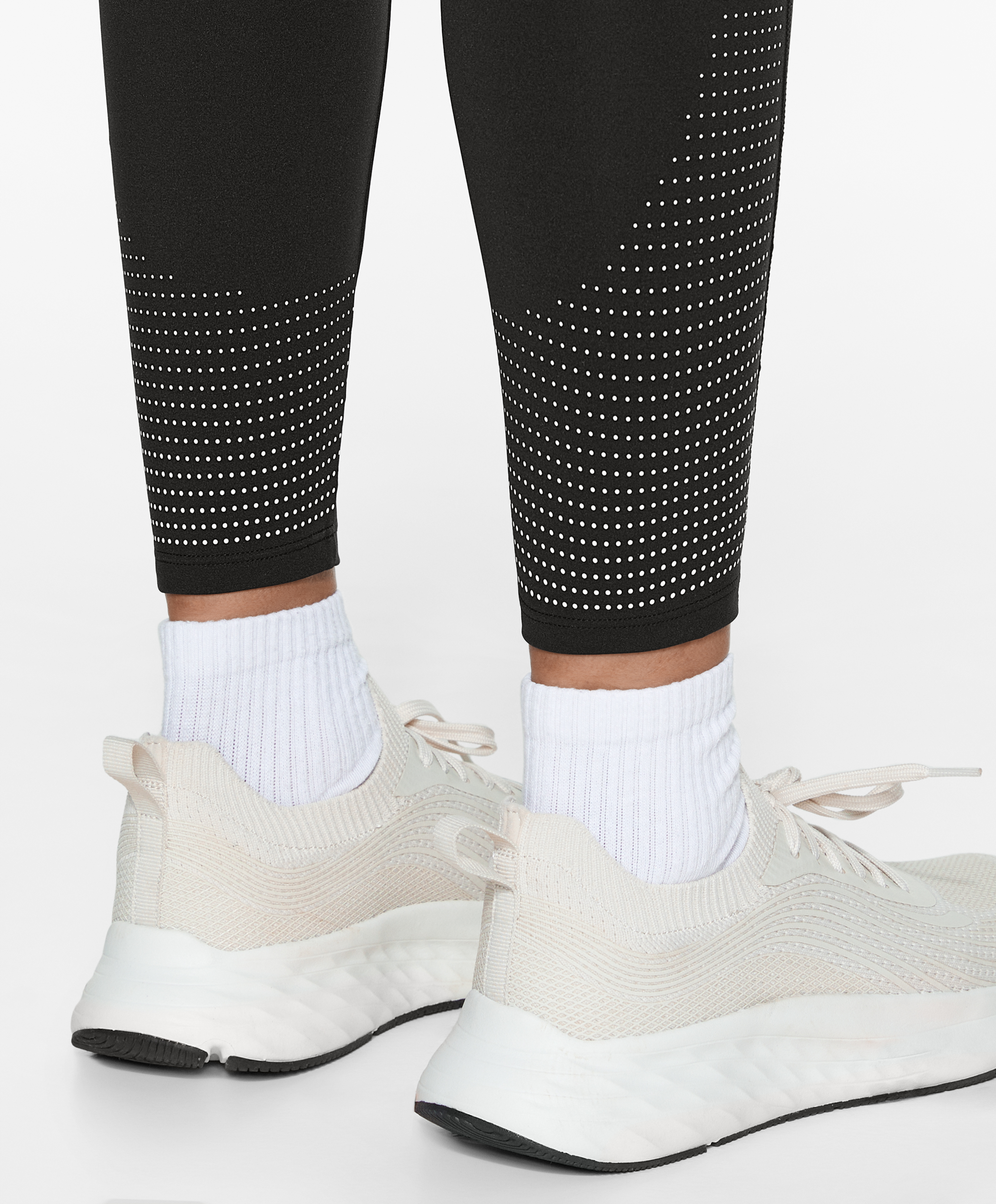 Compressive running high-rise 65cm ankle-length leggings