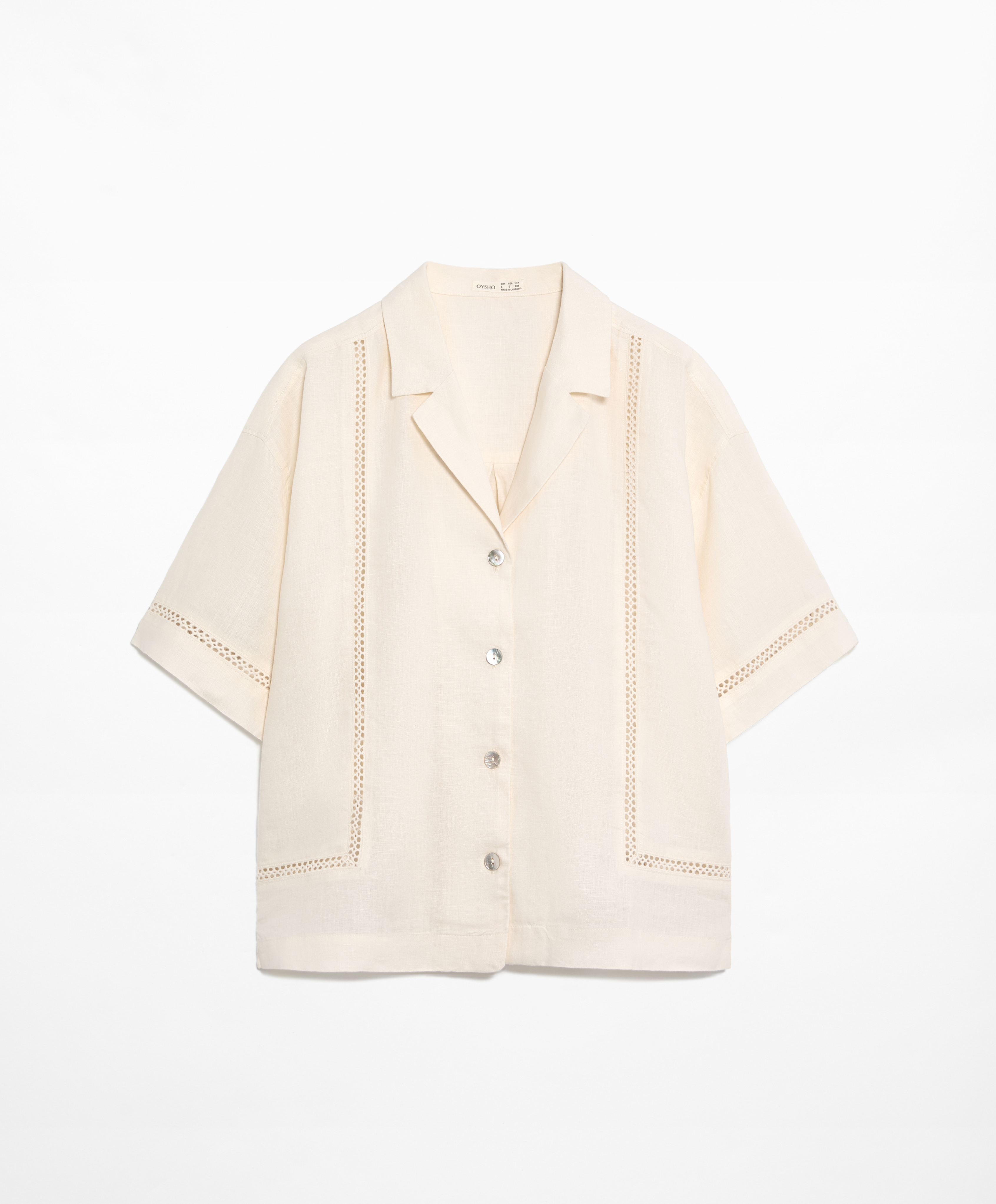 100% linen embroidered shirt