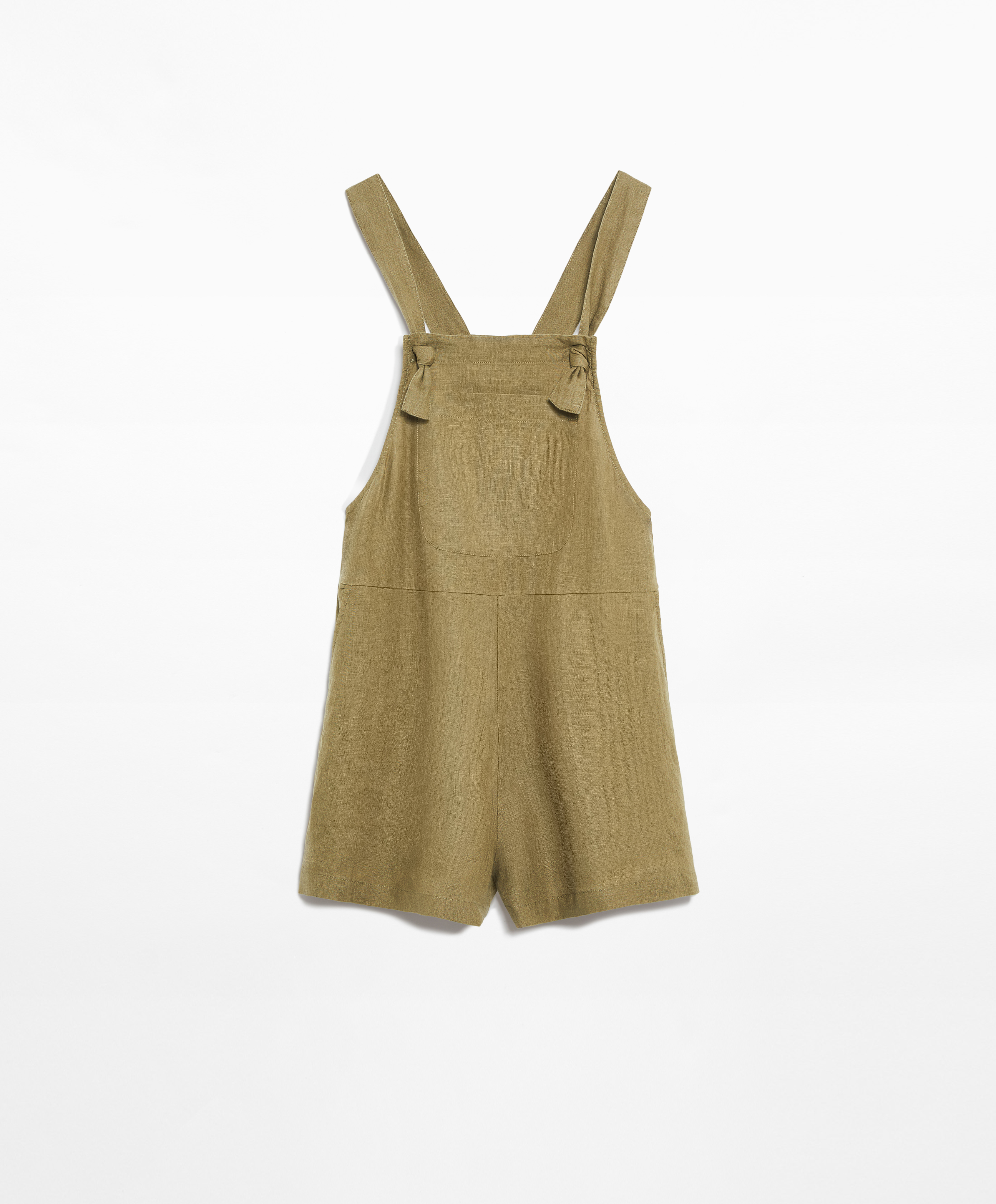 Short strappy jumpsuit in 100% linen
