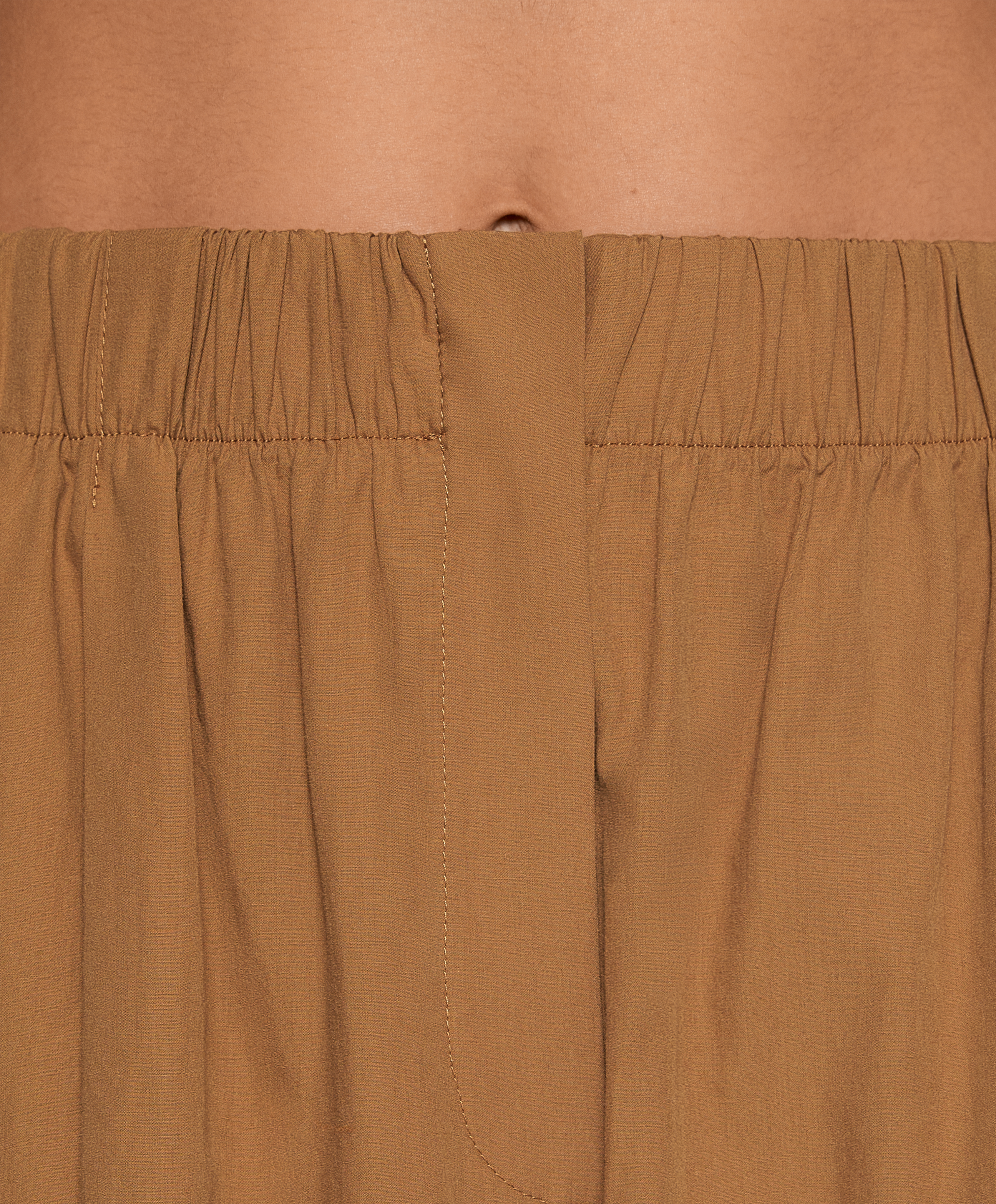 100% cotton poplin wide-leg trousers