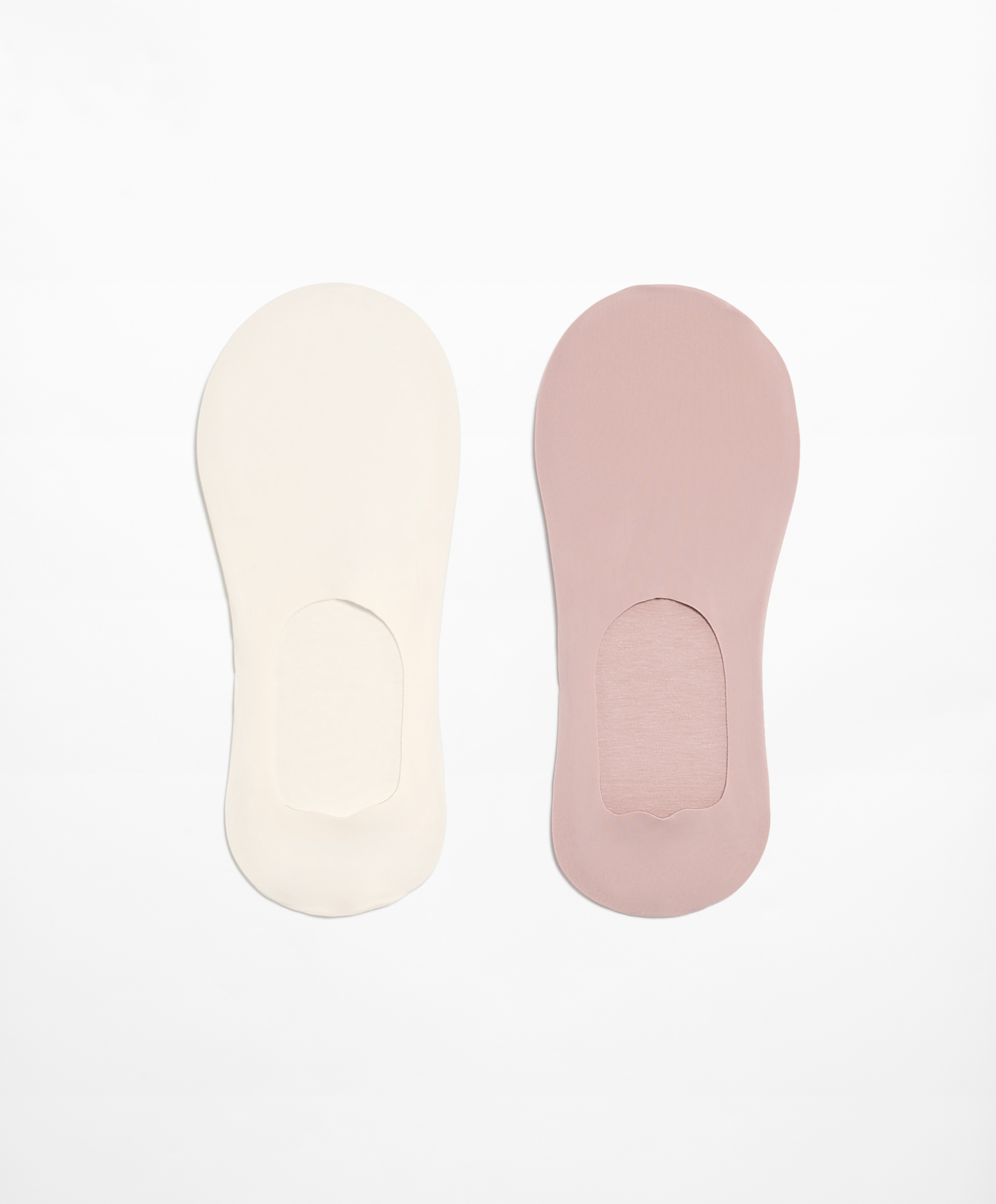 2 pairs of high-cut invisible socks with microfibre