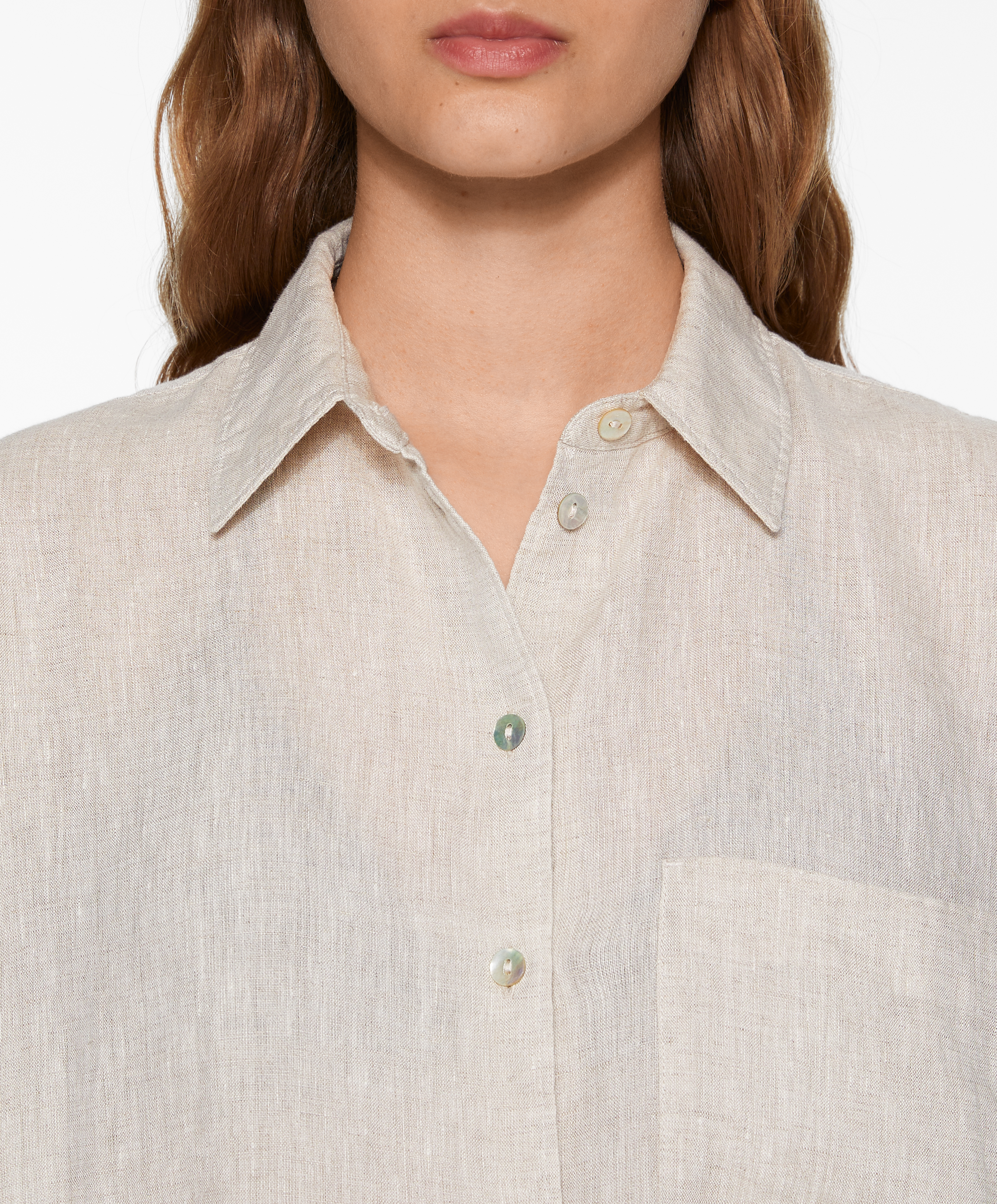 100% linen long-sleeved shirt