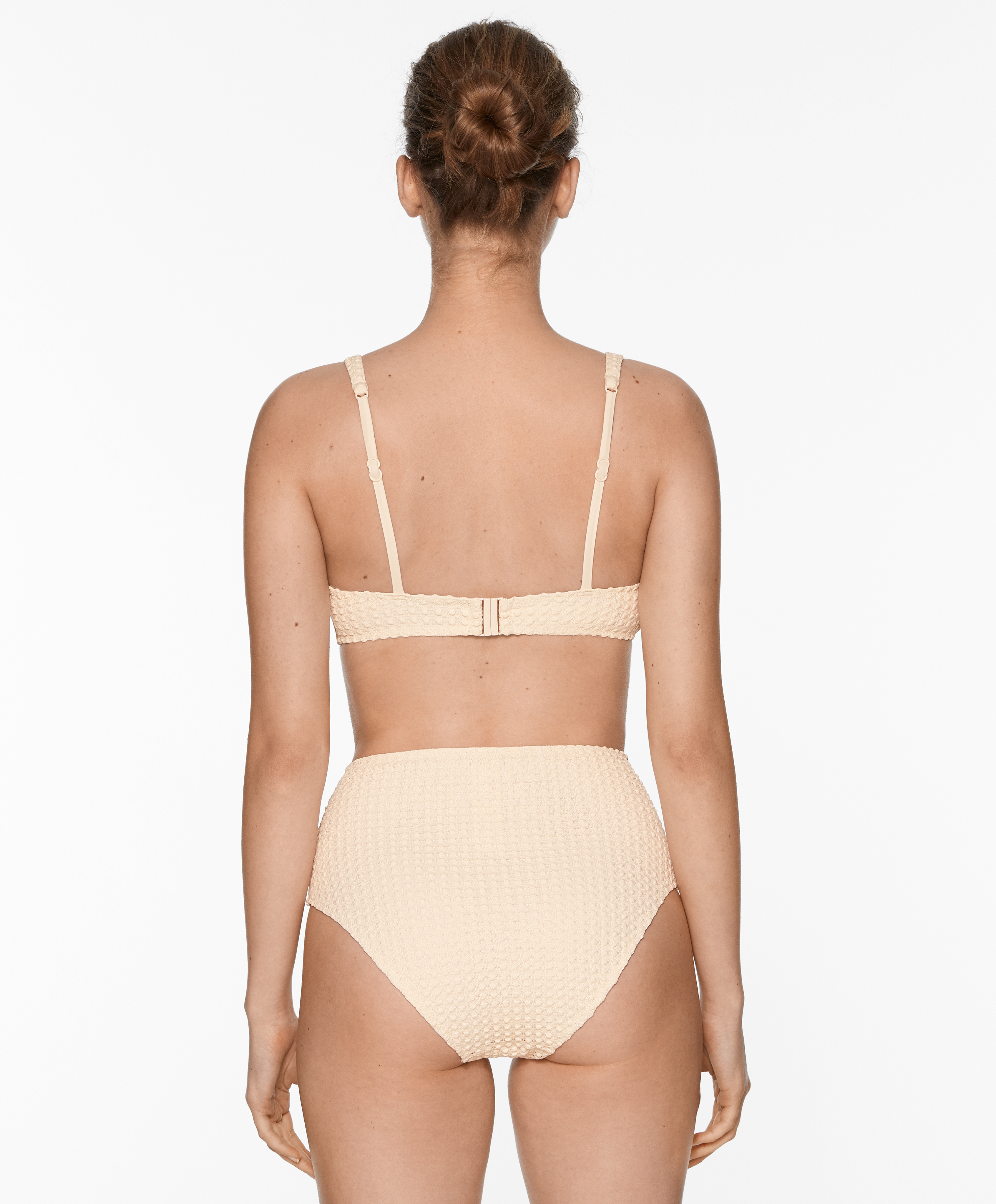 Bubble textured high-waisted bikini briefs