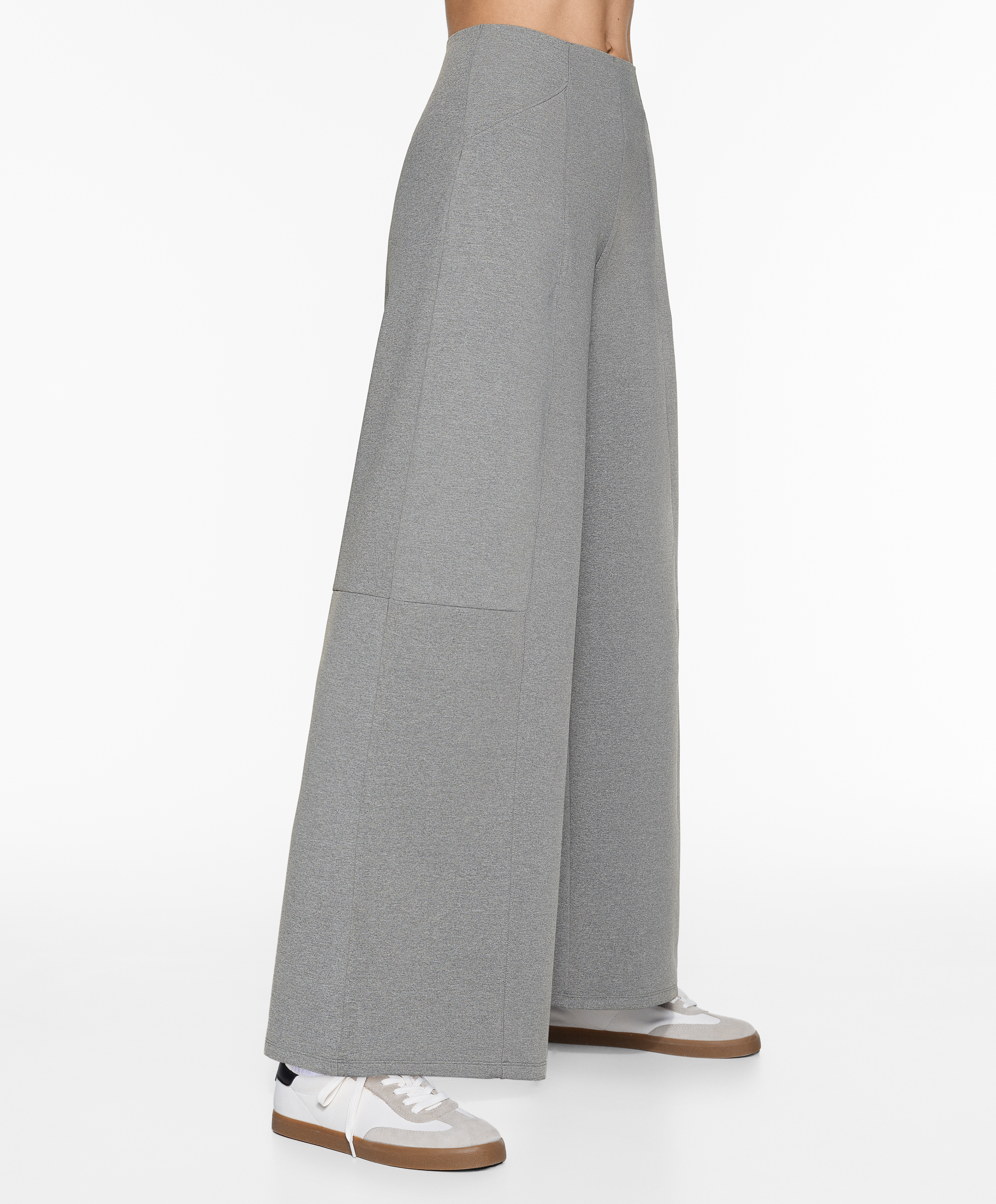 Neoprene-effect wide-leg trousers