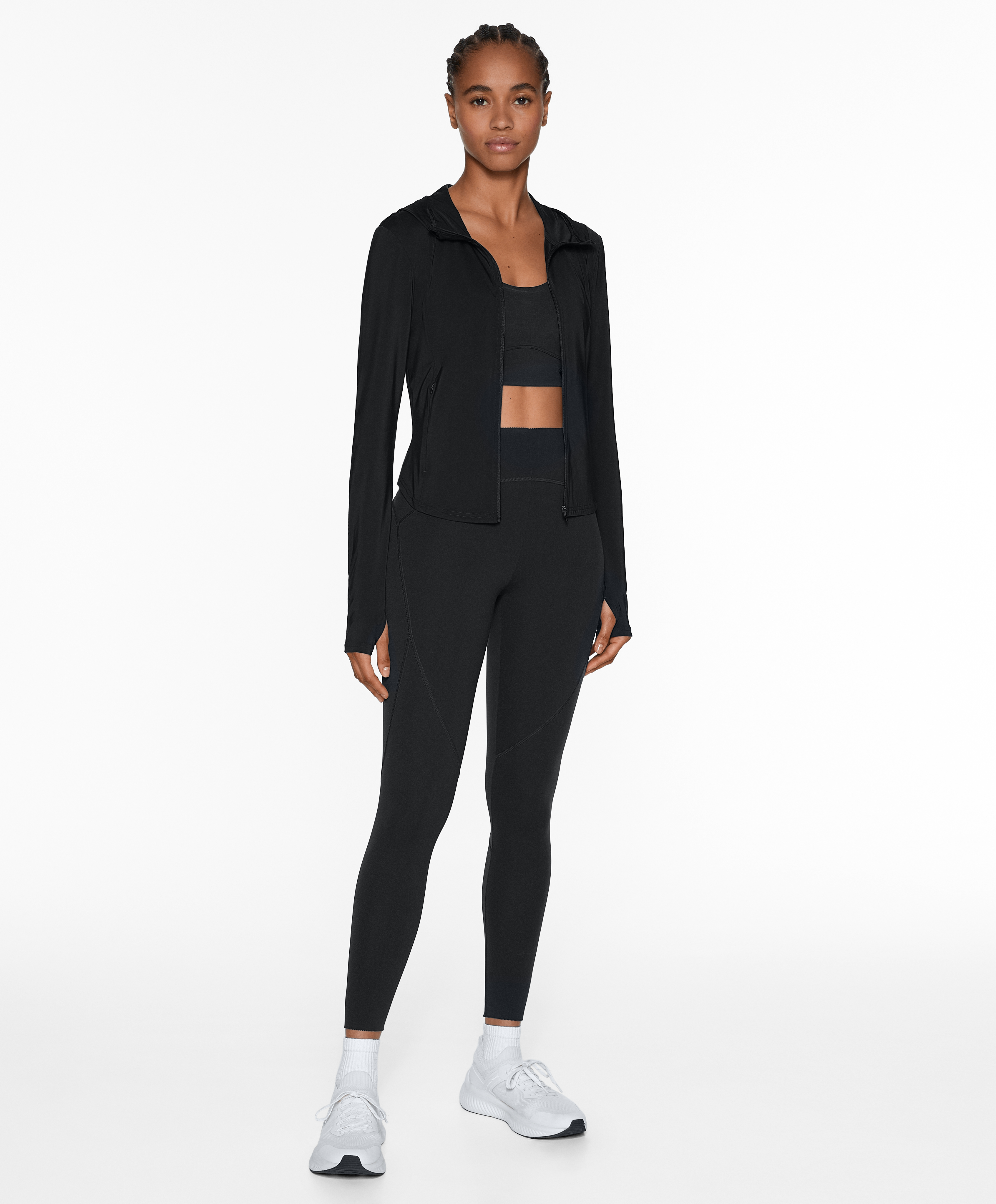 Cool touch hooded technical jacket