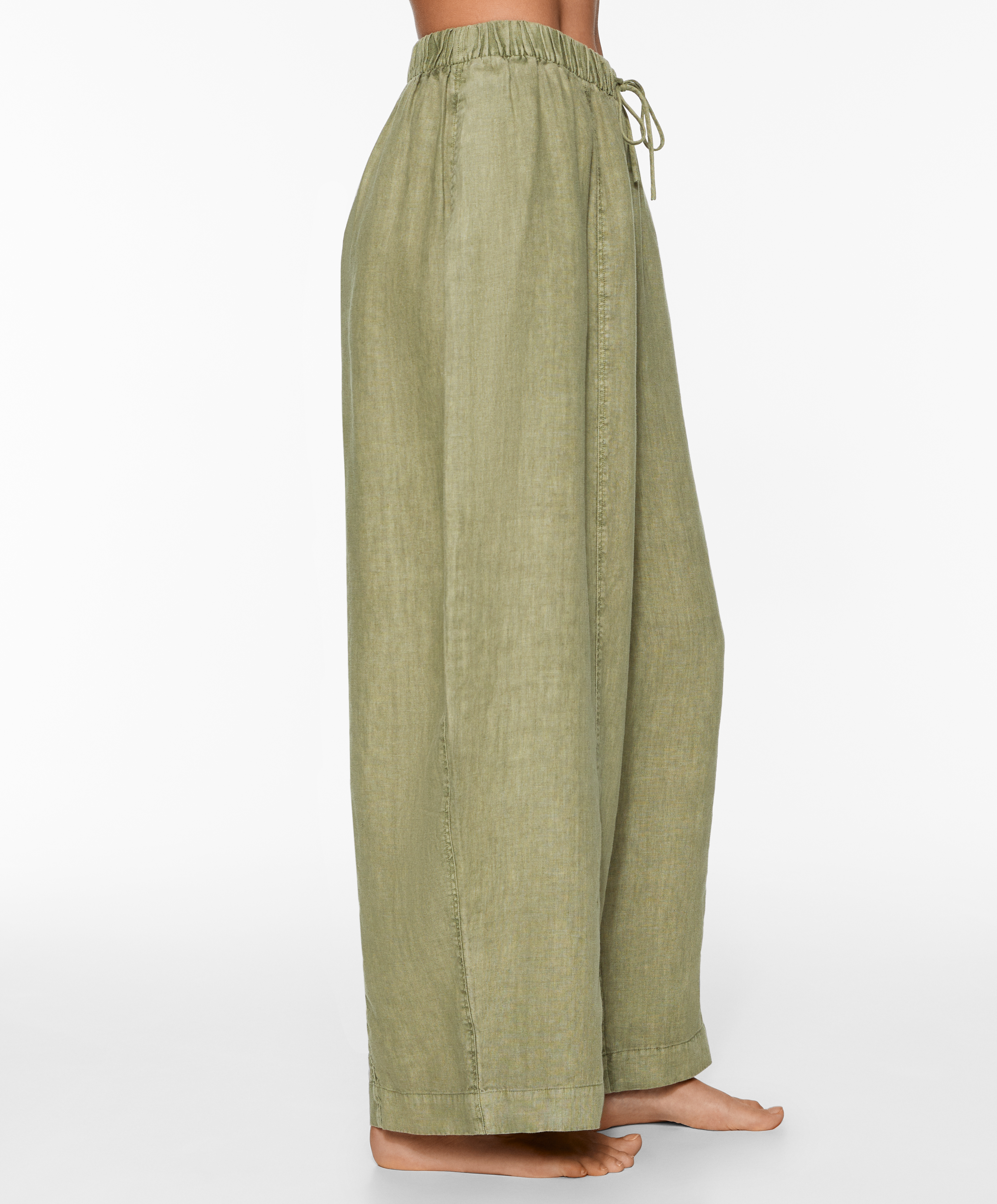 100% linen barrel trousers