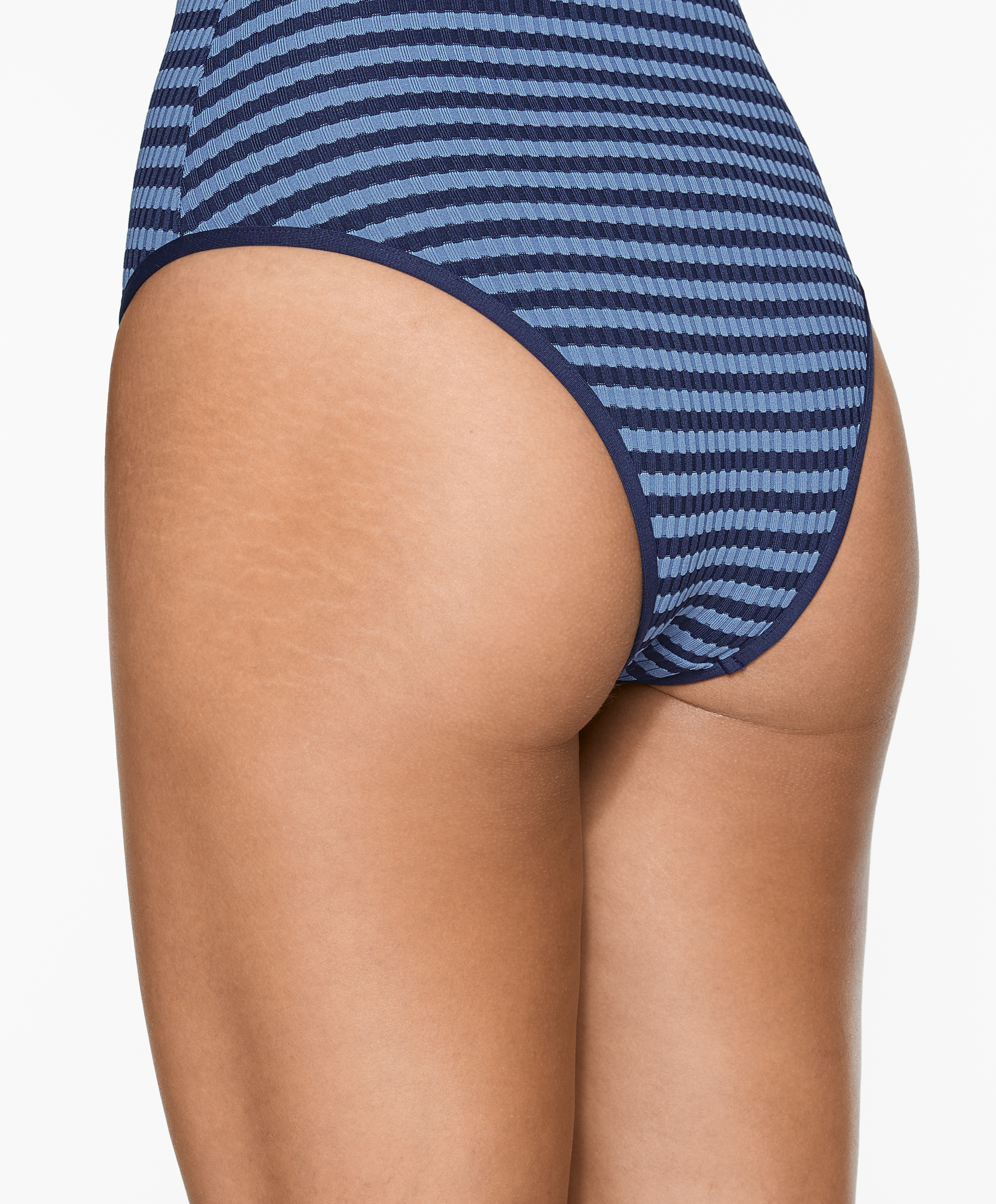 Textured stripe triangle swimsuit