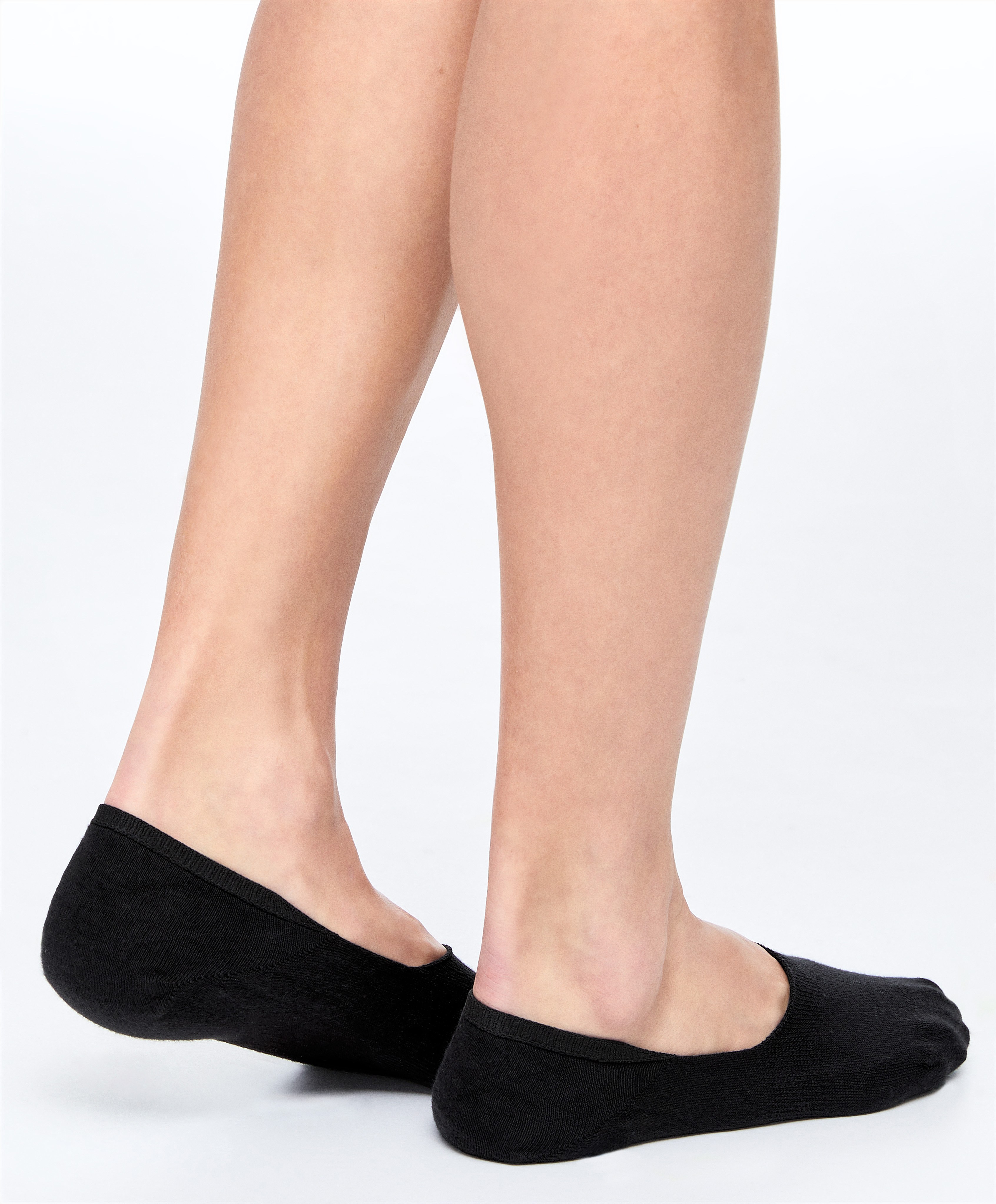 2 pairs of high-cut cotton blend invisible socks