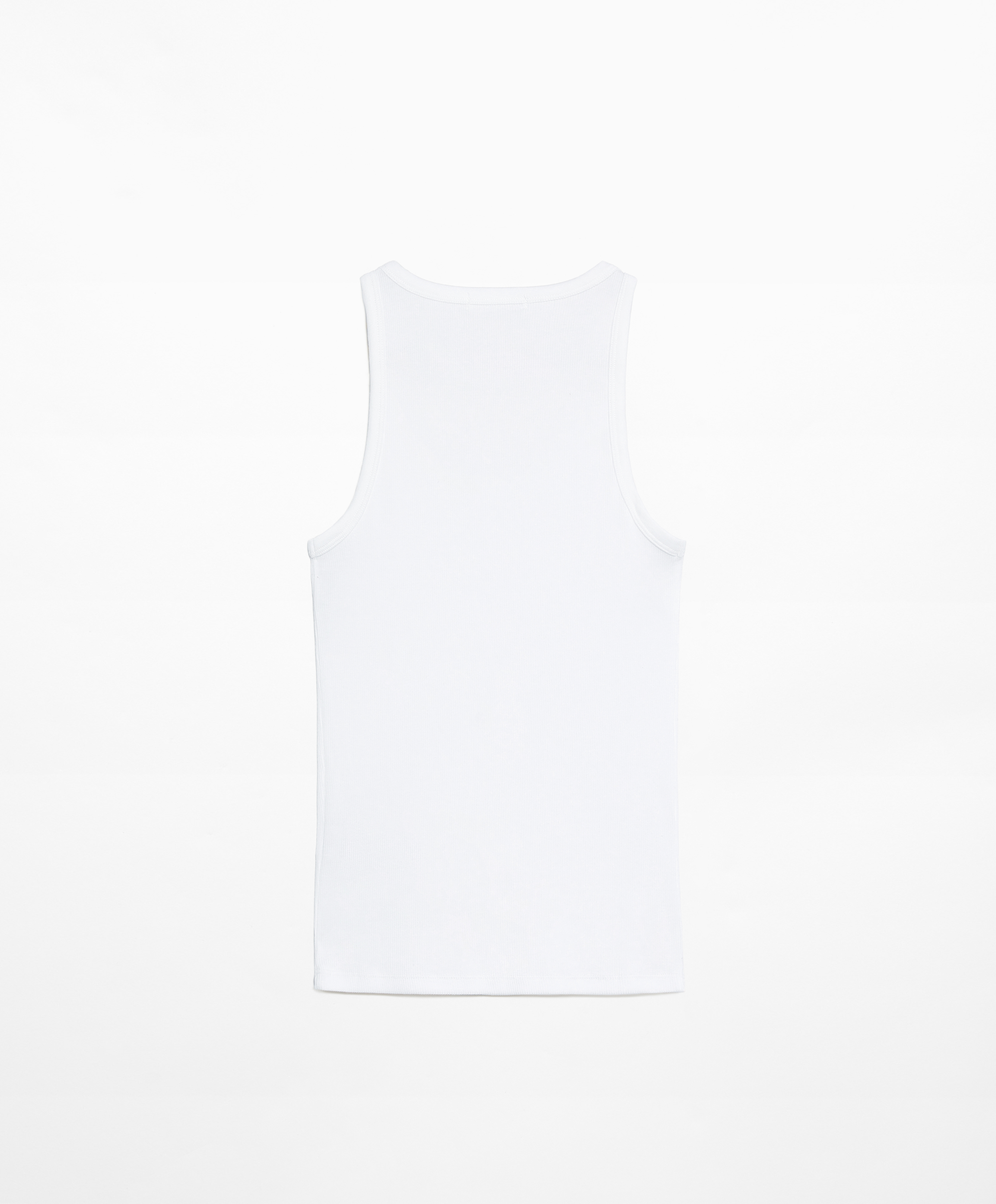 Rib vest top with cotton and modal