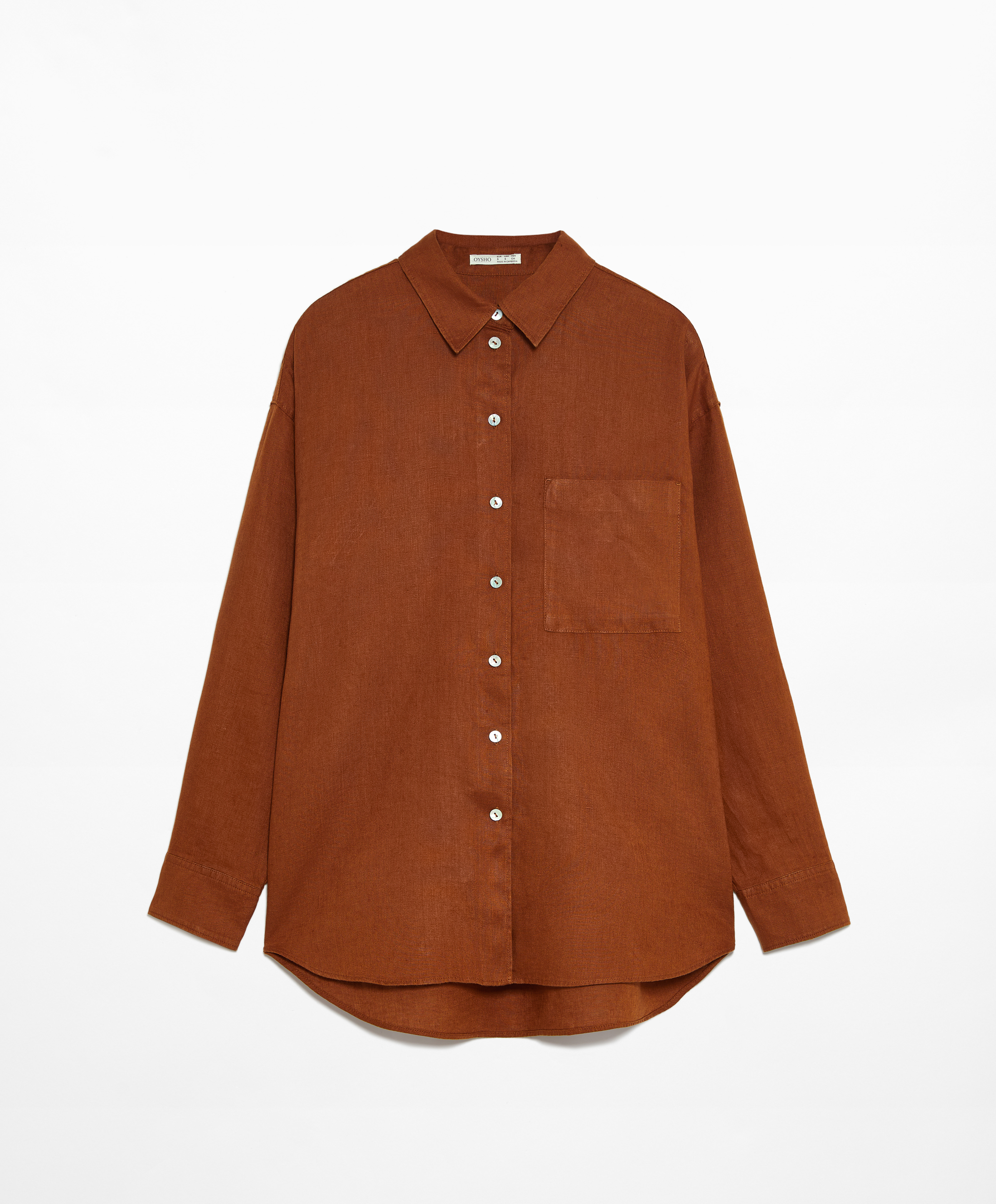 100% linen long-sleeved shirt