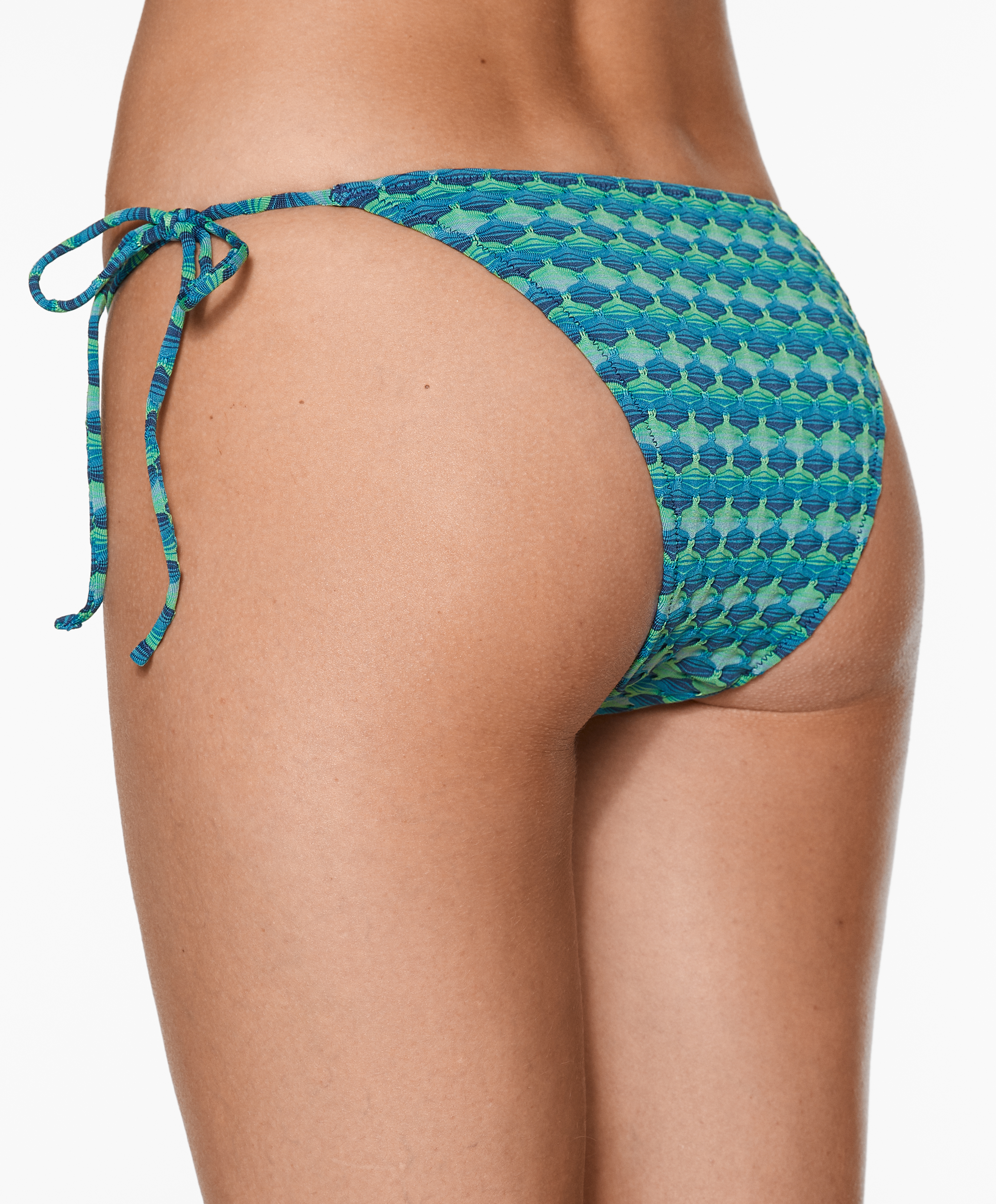 Medium-coverage jacquard tie bikini briefs