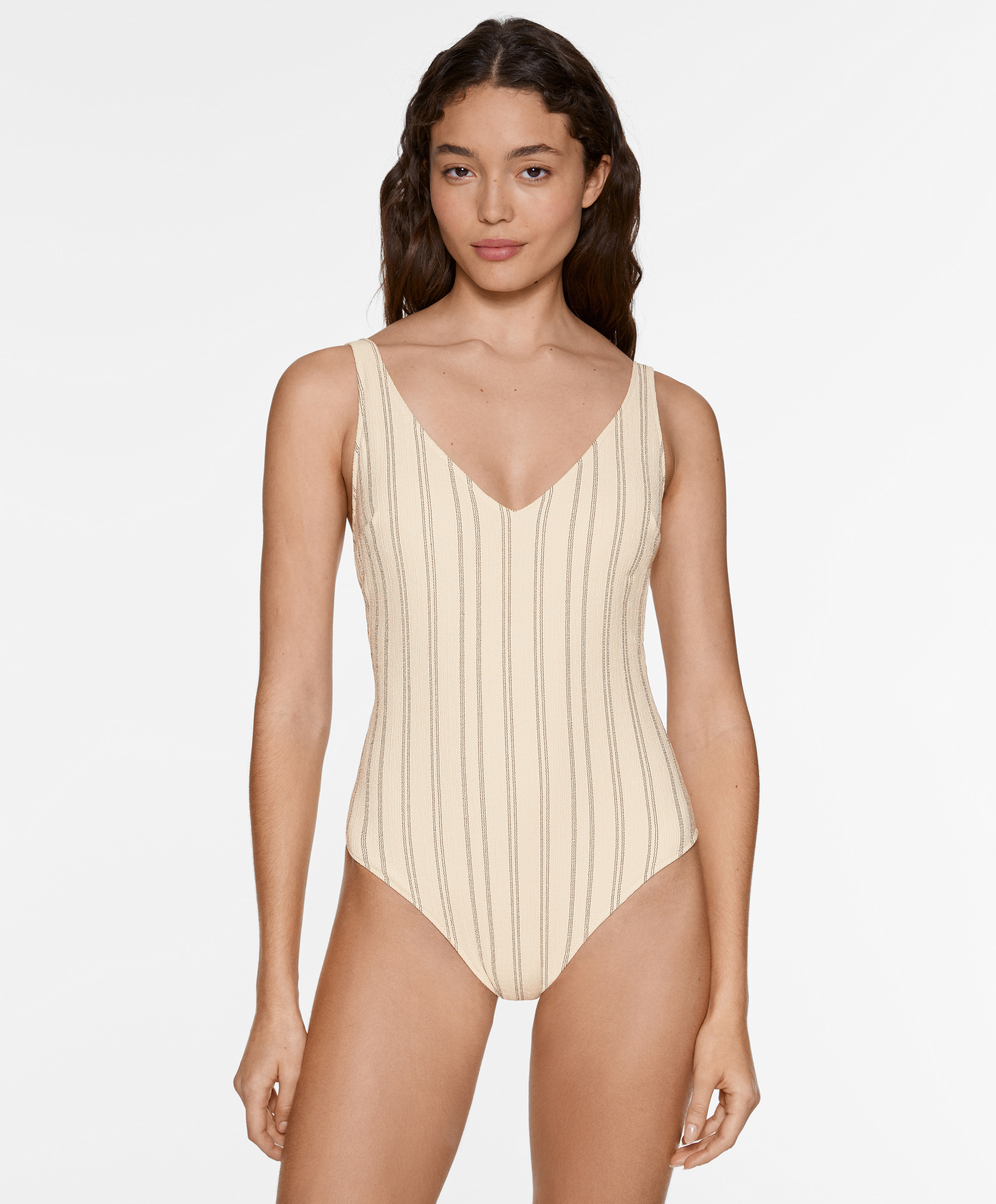 Rustic stripe triangle swimsuit