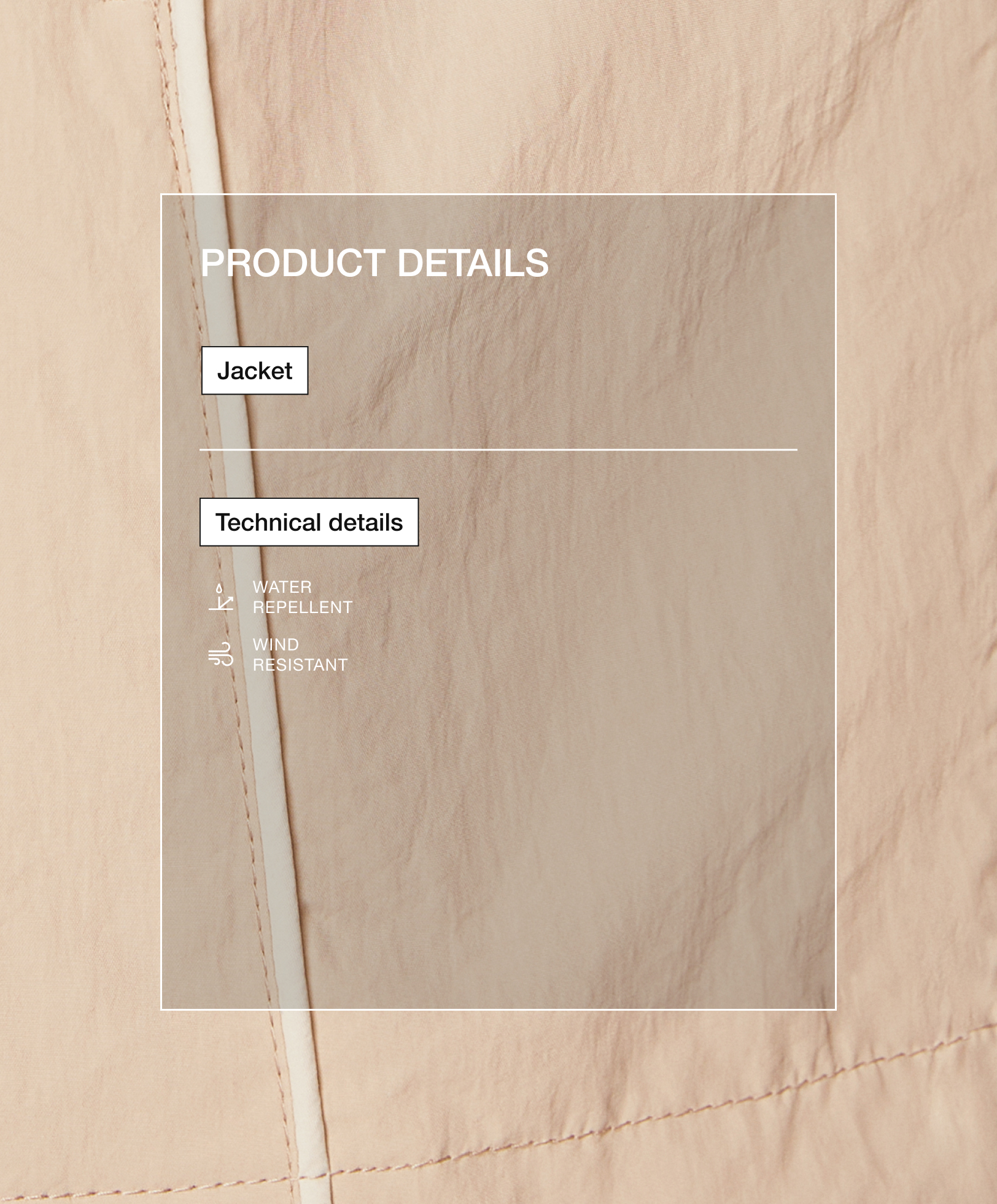 Water-repellent oversize jacket