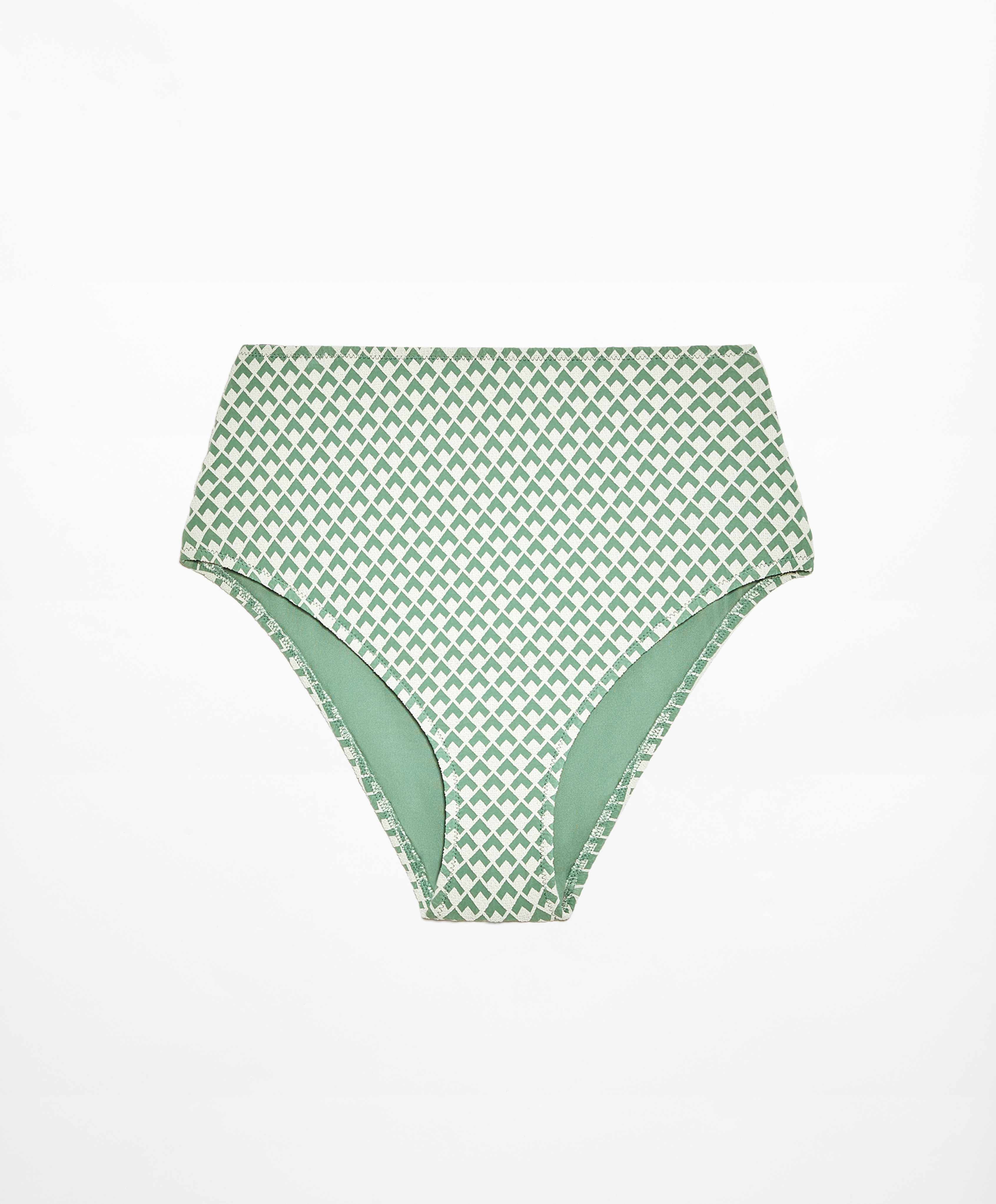 Geometric jacquard high-rise bikini briefs