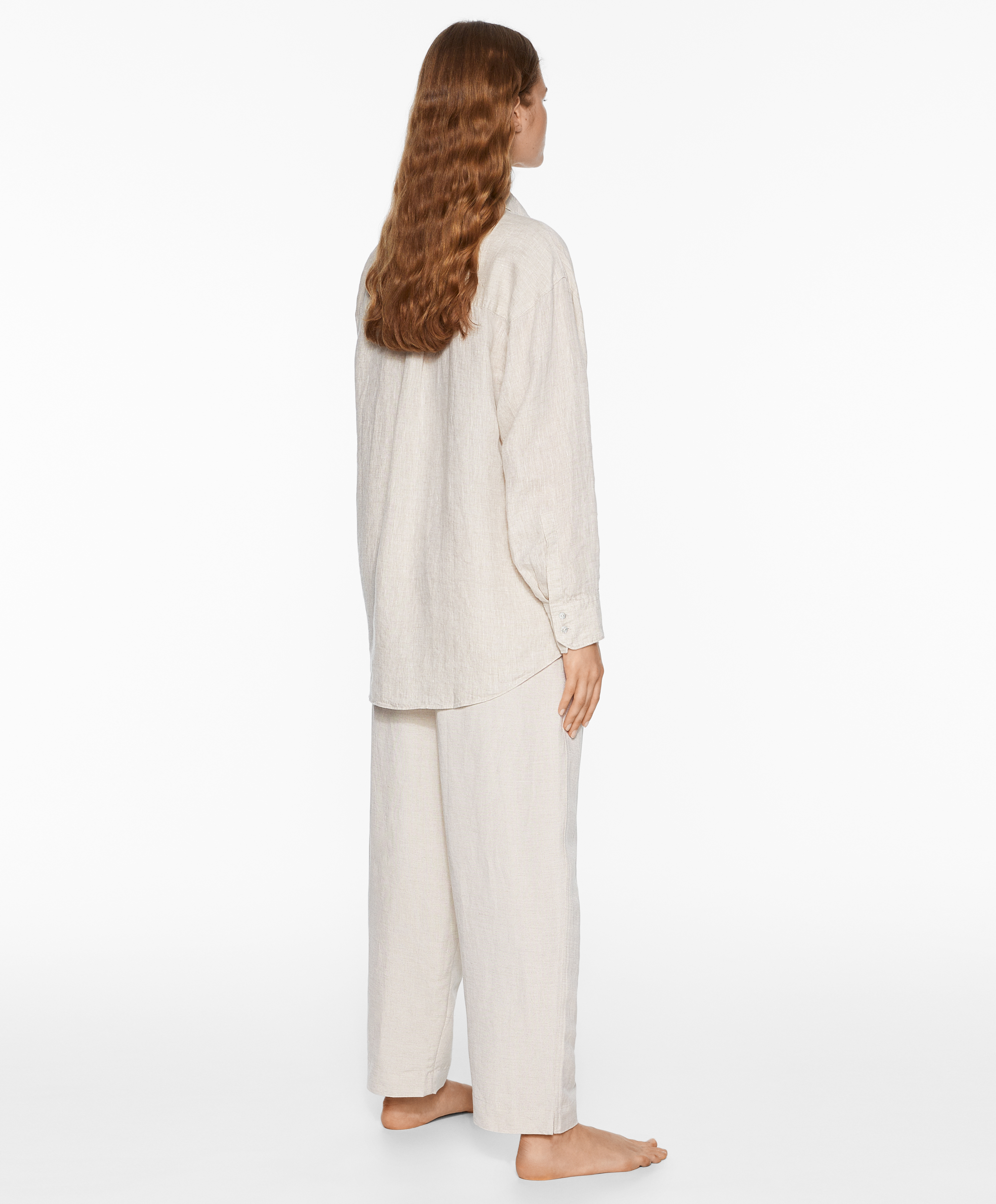 Slim-fit trousers with linen