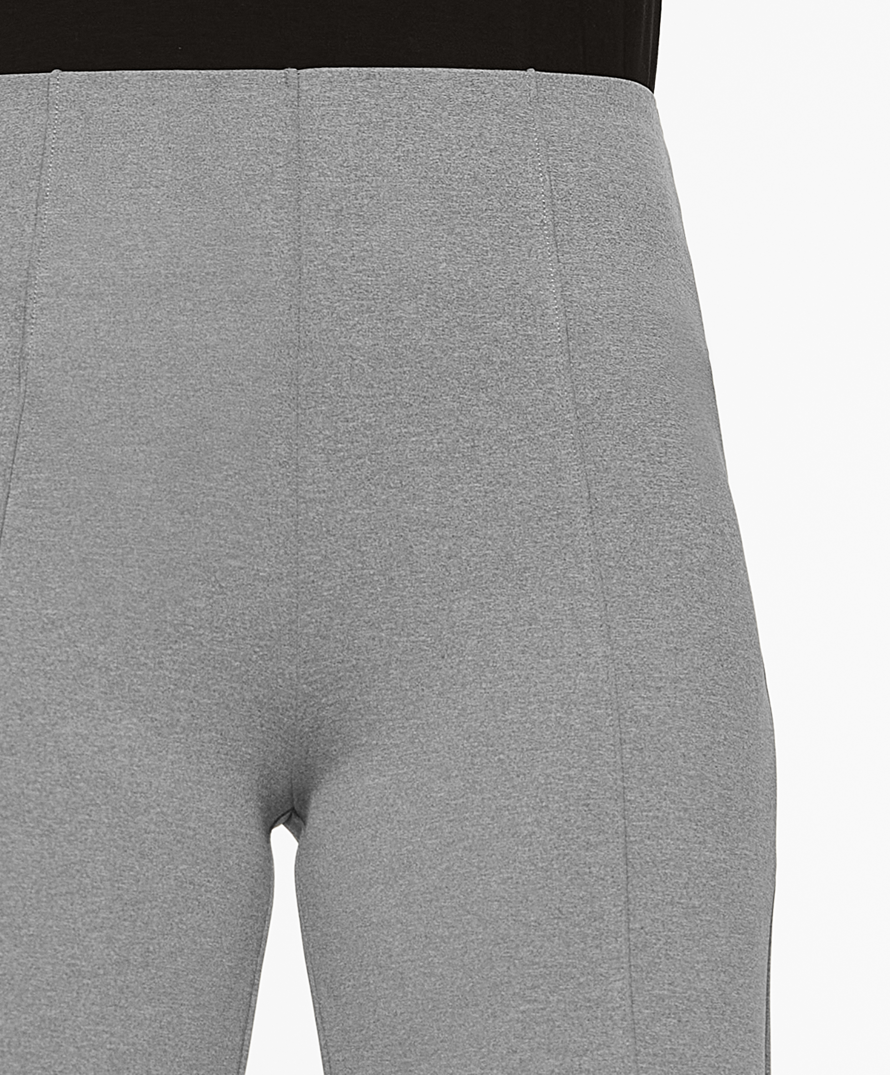 Neoprene-effect straight-leg trousers with crease