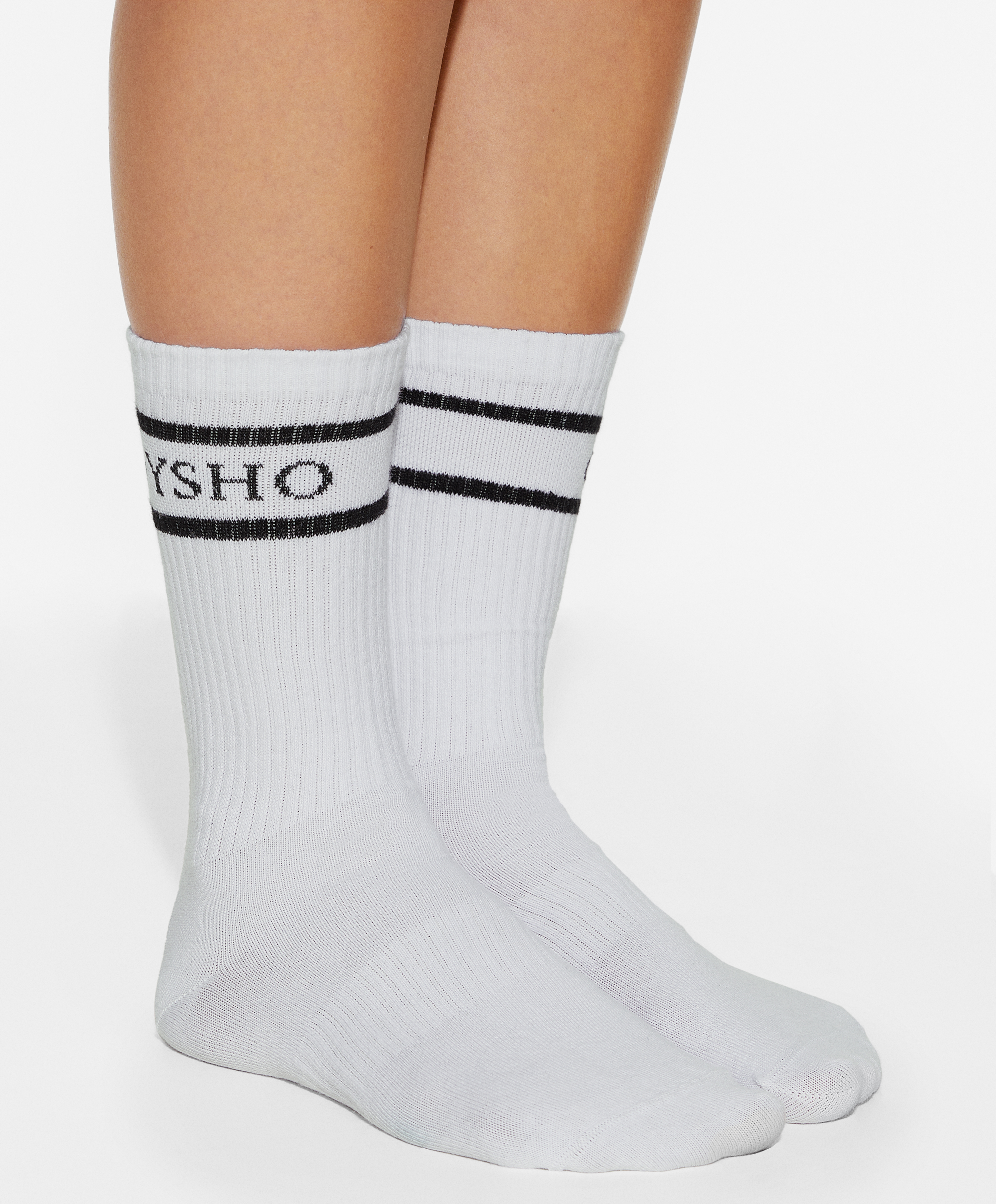 Stripe rib classic sports socks in a cotton blend