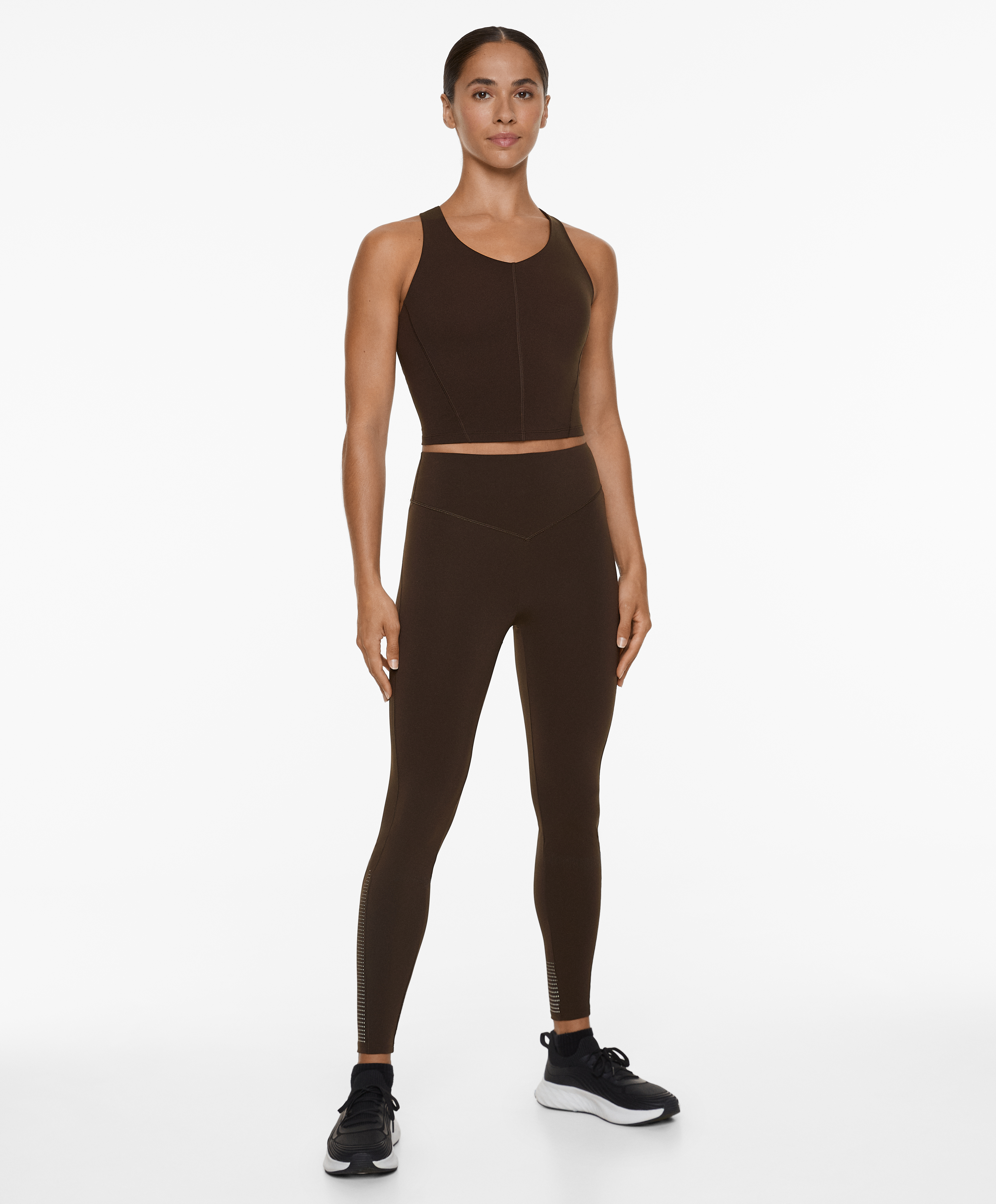 Compressive running high-rise 65cm ankle-length leggings