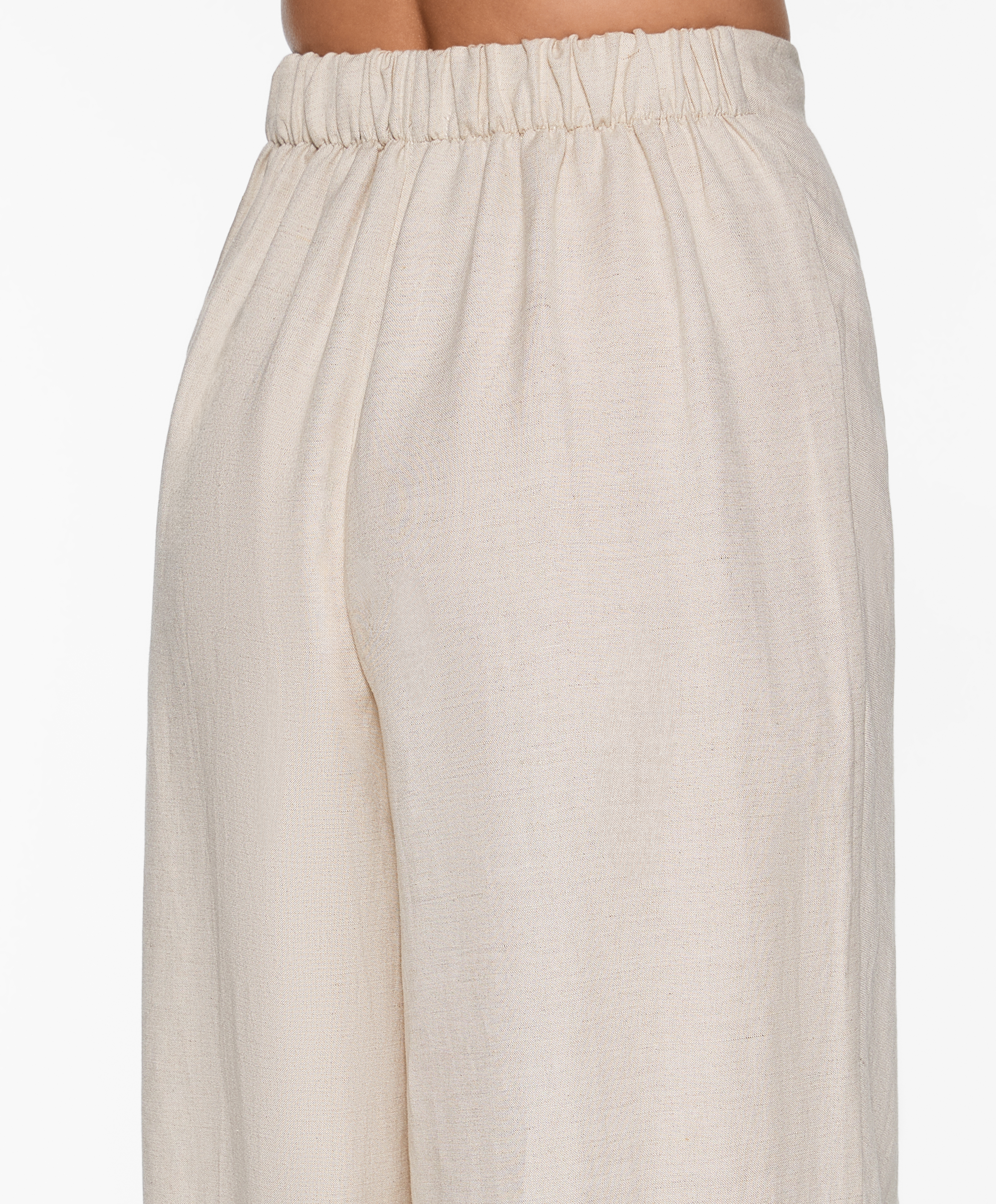 Wrap trousers with linen