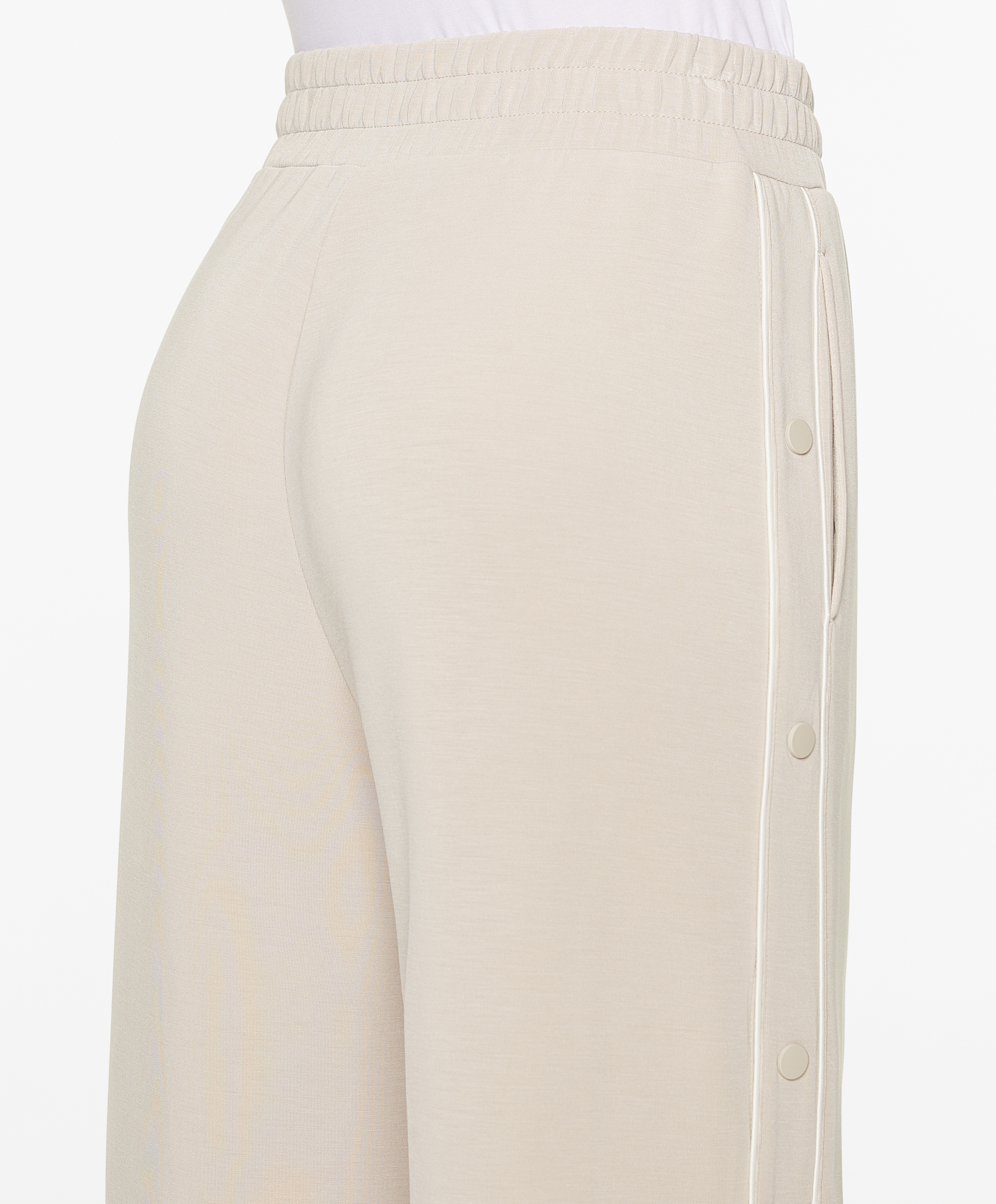 Soft-touch wide, straight-leg trousers with modal and buttons