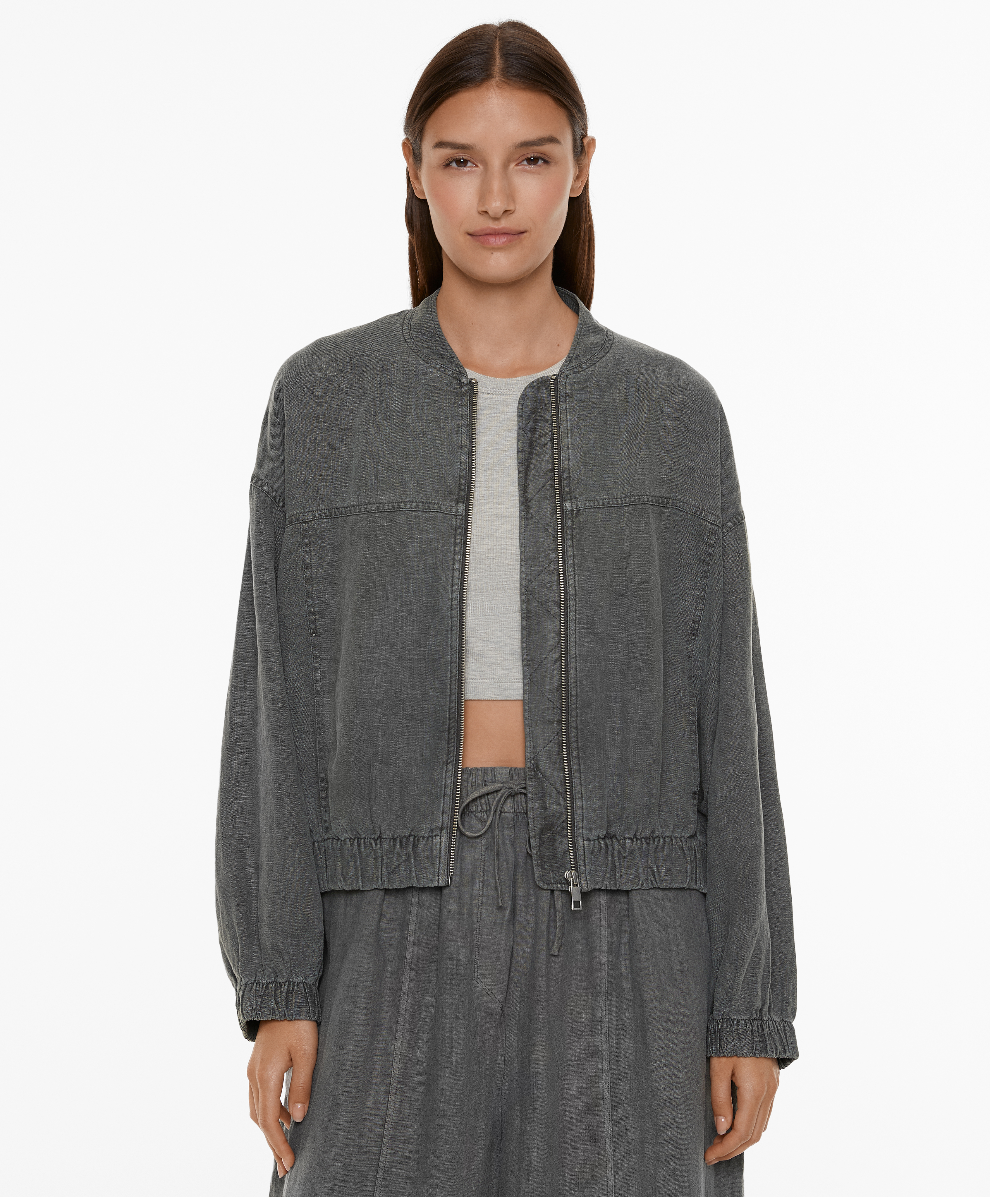 100% linen bomber jacket