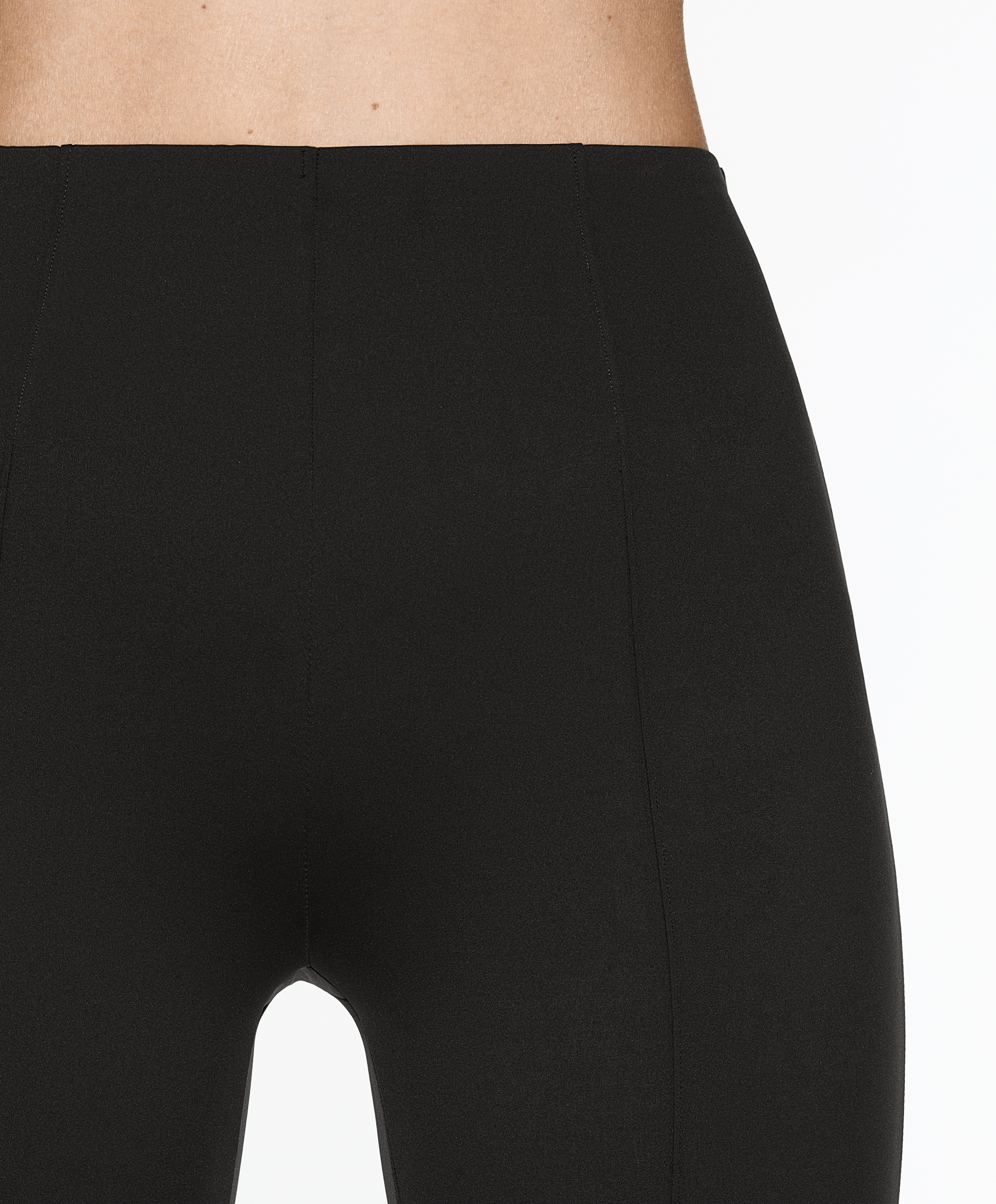 Neoprene-effect flare trousers