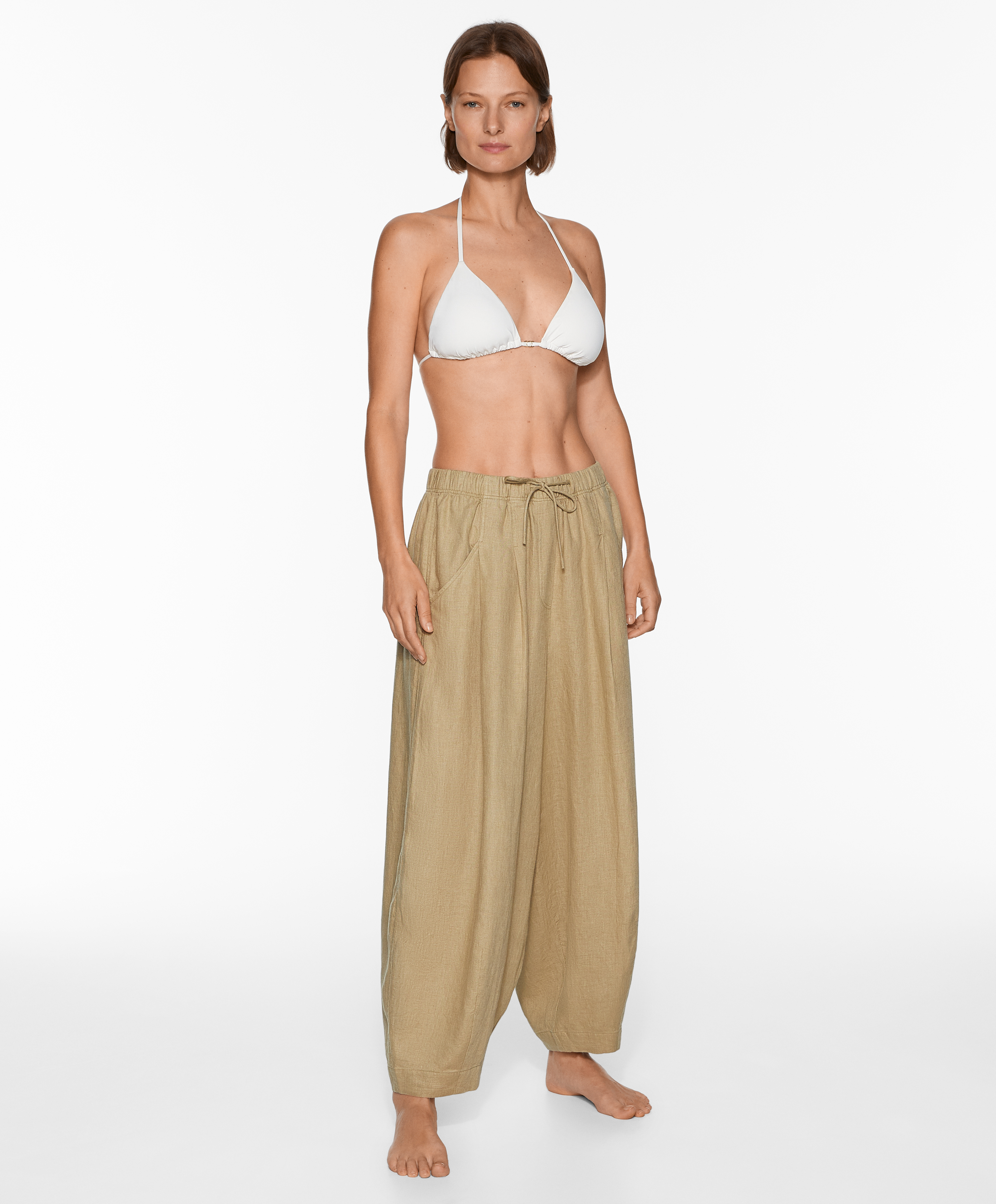 100% linen balloon trousers